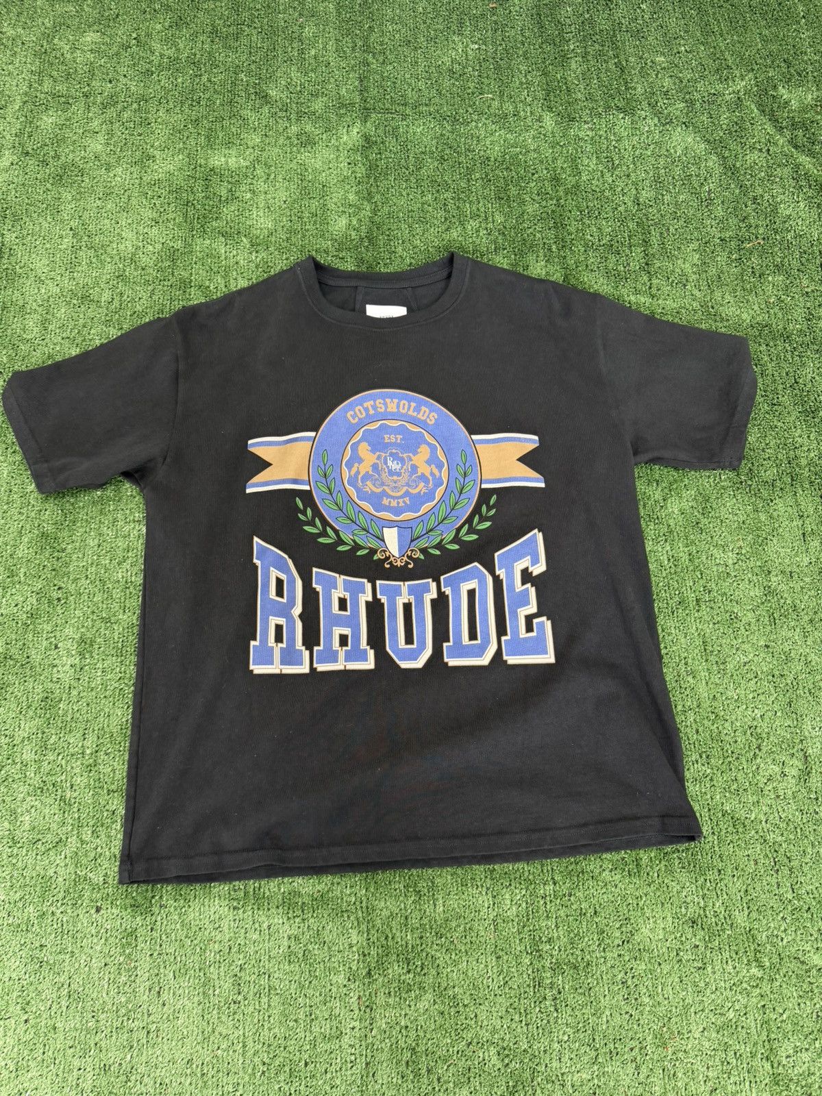 Rhude Rhude crest-print cotton T-shirt Size US M / EU 48-50 / 2 - 1 Thumbnail