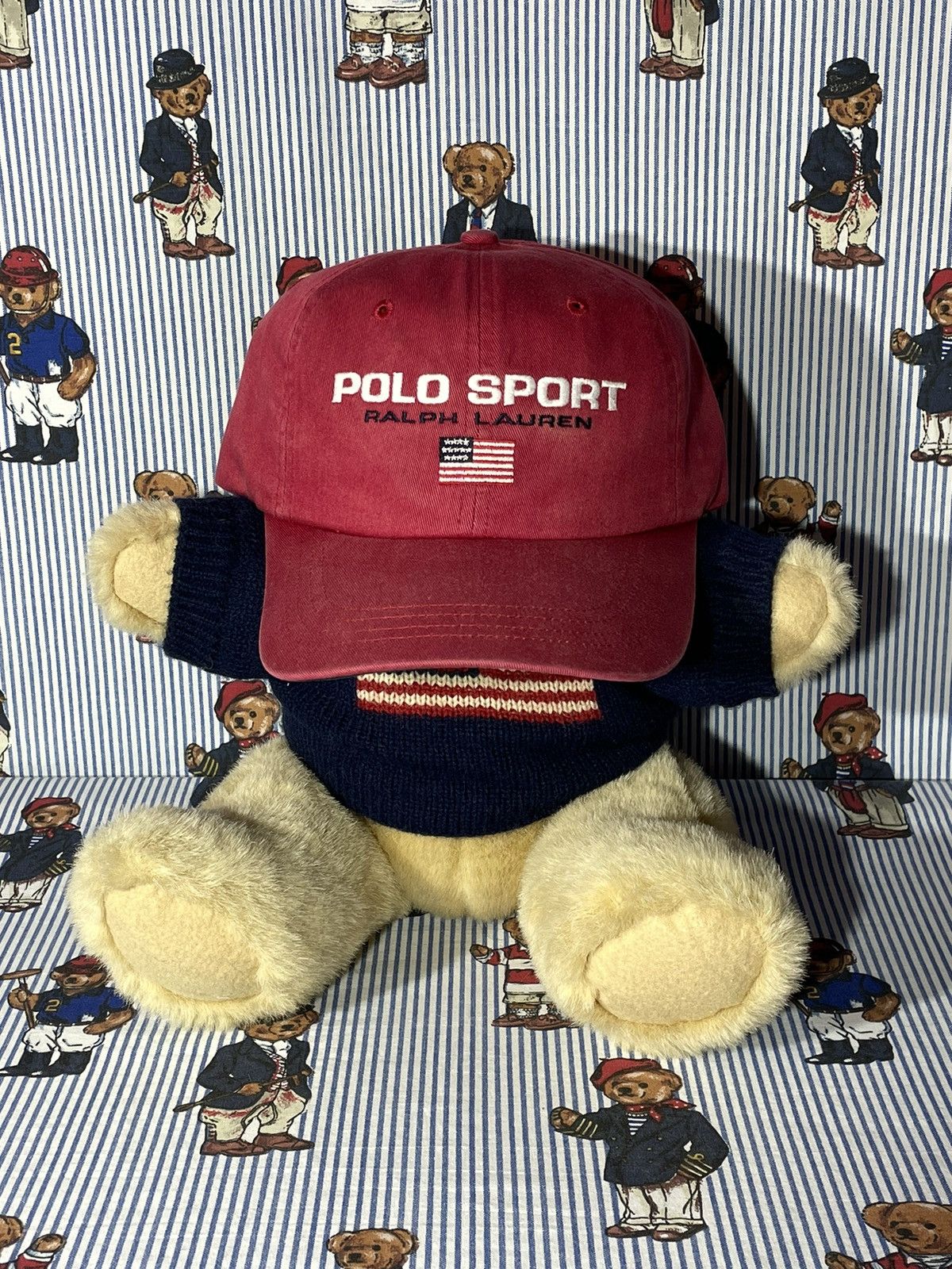 Polo Ralph Lauren × RRL Ralph Lauren × Ralph Lauren Cap Polo Sport Spell Out OG Vintage 1992 Size ONE SIZE - 2 Thumbnail