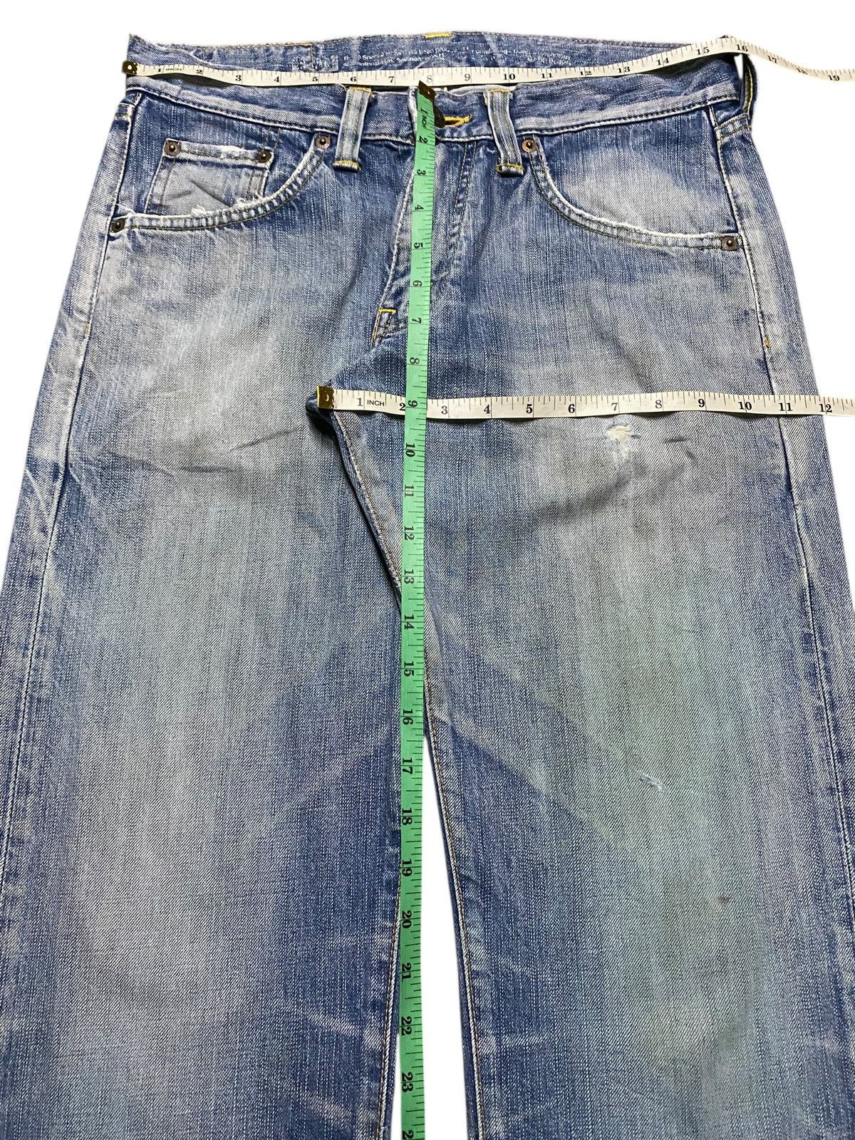 Edwin Vintage Japanese Brand Edwin 503 Faded Wash Distressed Jeans Size US 31 - 13 Thumbnail