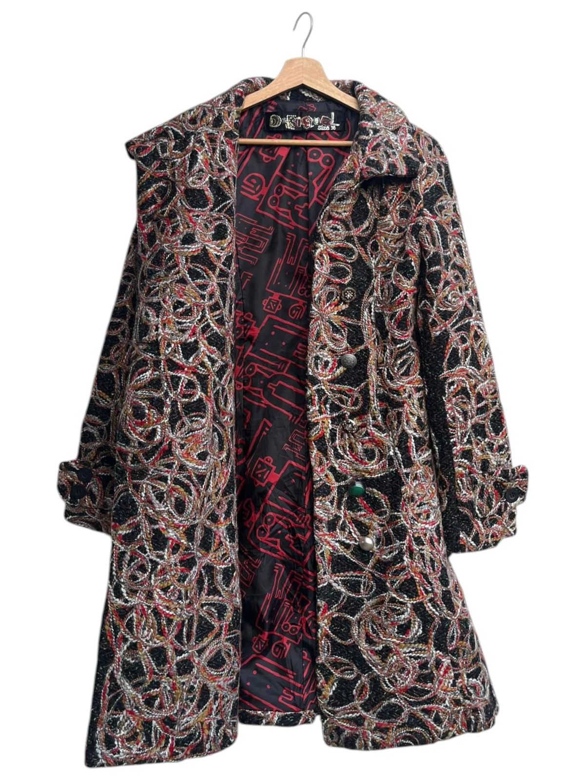 Desigual Desigual Twisted Boucle Fitted Coat Size 38 Size M / US 6-8 / IT 42-44 - 4 Thumbnail