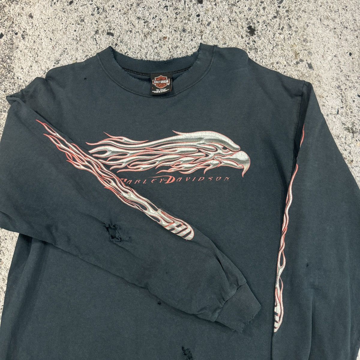Harley Davidson Harley Thrashed Faded Distressed Shirt ERD Grunge Chrome Size US L / EU 52-54 / 3 - 5 Thumbnail