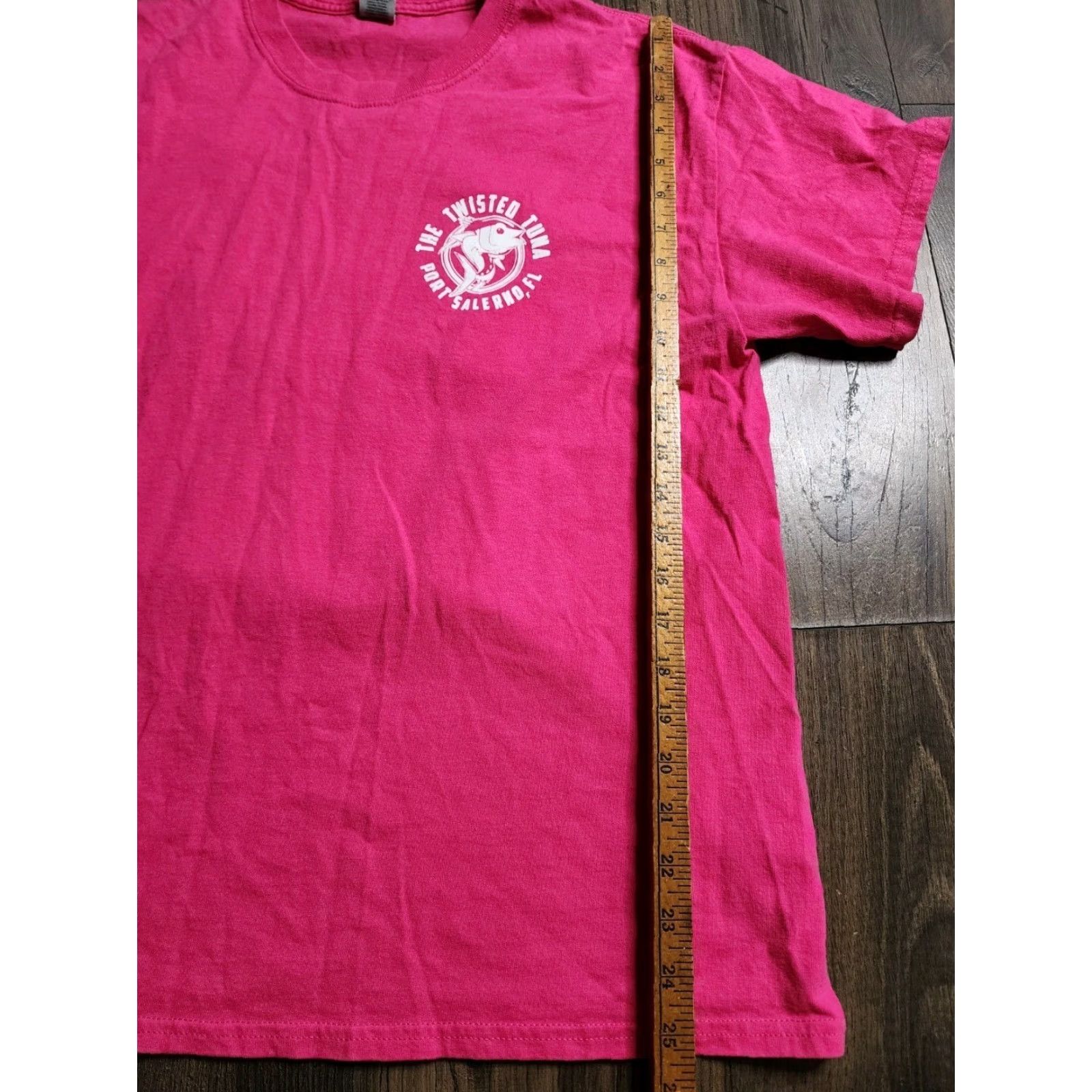 Gildan Gildan Mens L Funny T-Shirt Port Salerno FL Pink Double-Sided Short Sleeve Size US L / EU 52-54 / 3 - 3 Thumbnail