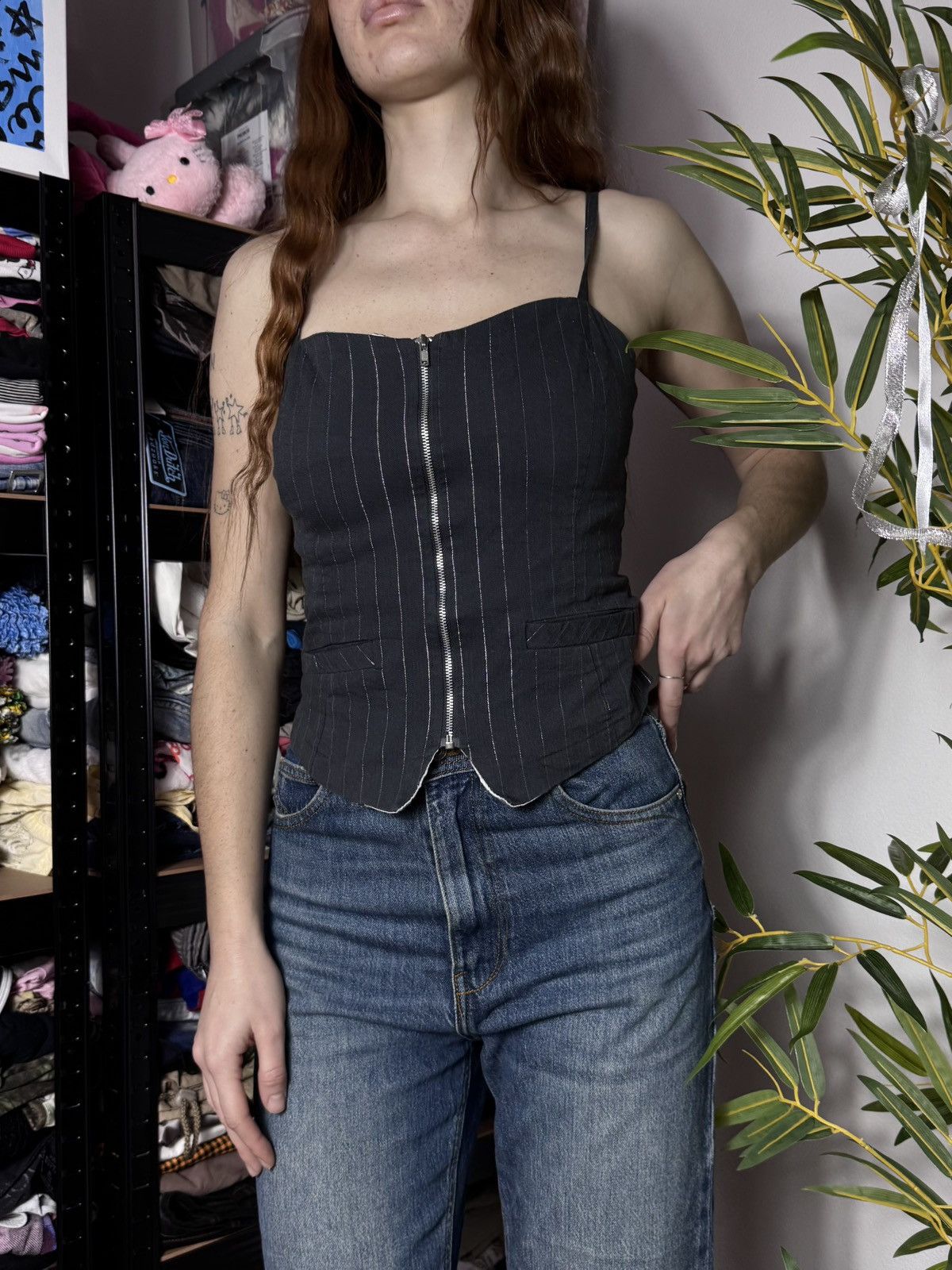Vintage VINTAGE 2000s CORSET STYLE ZIP UP TANK TOP Size S / US 4 / IT 40 - 7 Thumbnail