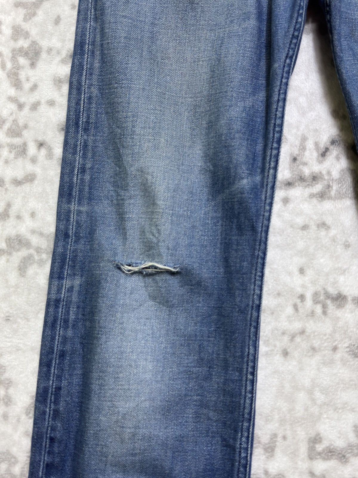Diesel Diesel Slammer Blue Distressed Zipper Back Pocket Jeans Men Size US 31 - 7 Thumbnail