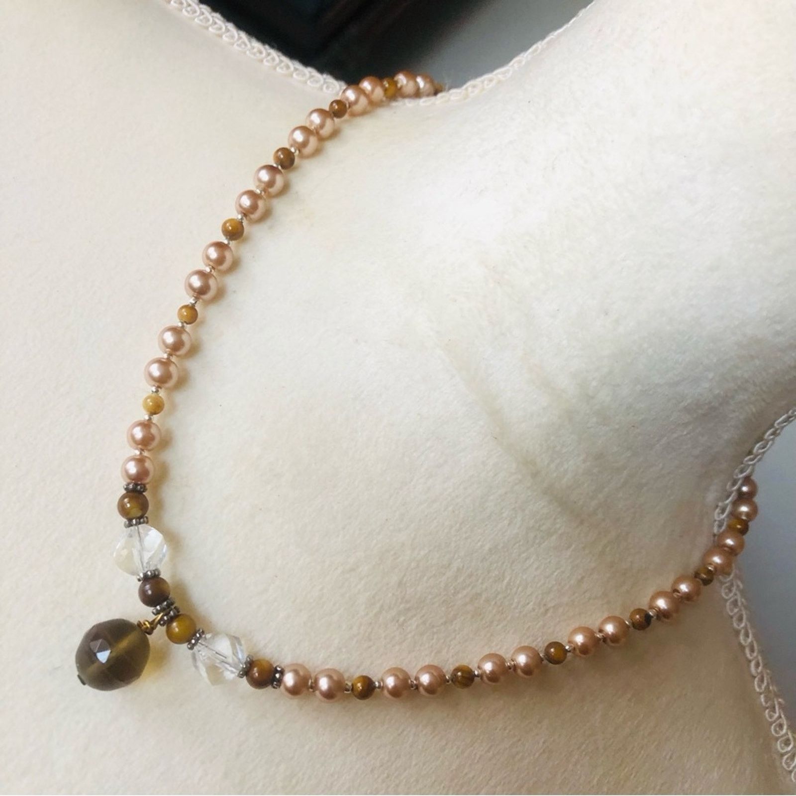 Handmade Handcrafted repurpose unique facet mookaite Pearl necklace Size ONE SIZE - 1 Thumbnail
