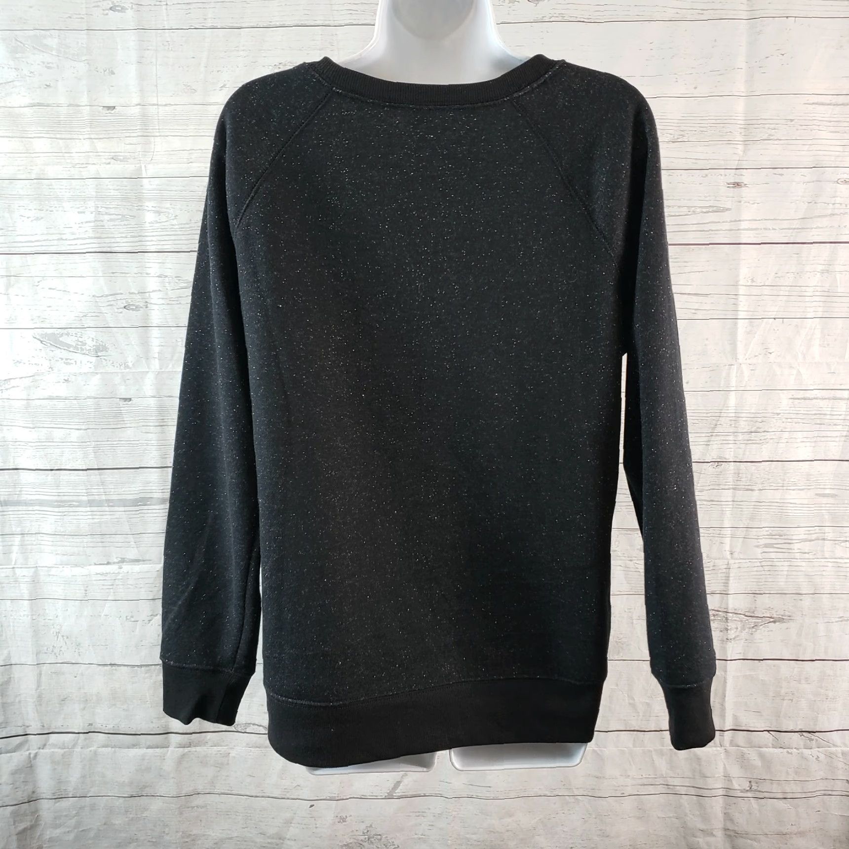 Old Navy Old Navy Womens Pullover Sweatshirt Medium Black Silver Sparkly Pullover Sweatshirt Womens Medium Black Silver Sparkly Size M / US 6-8 / IT 42-44 - 4 Thumbnail