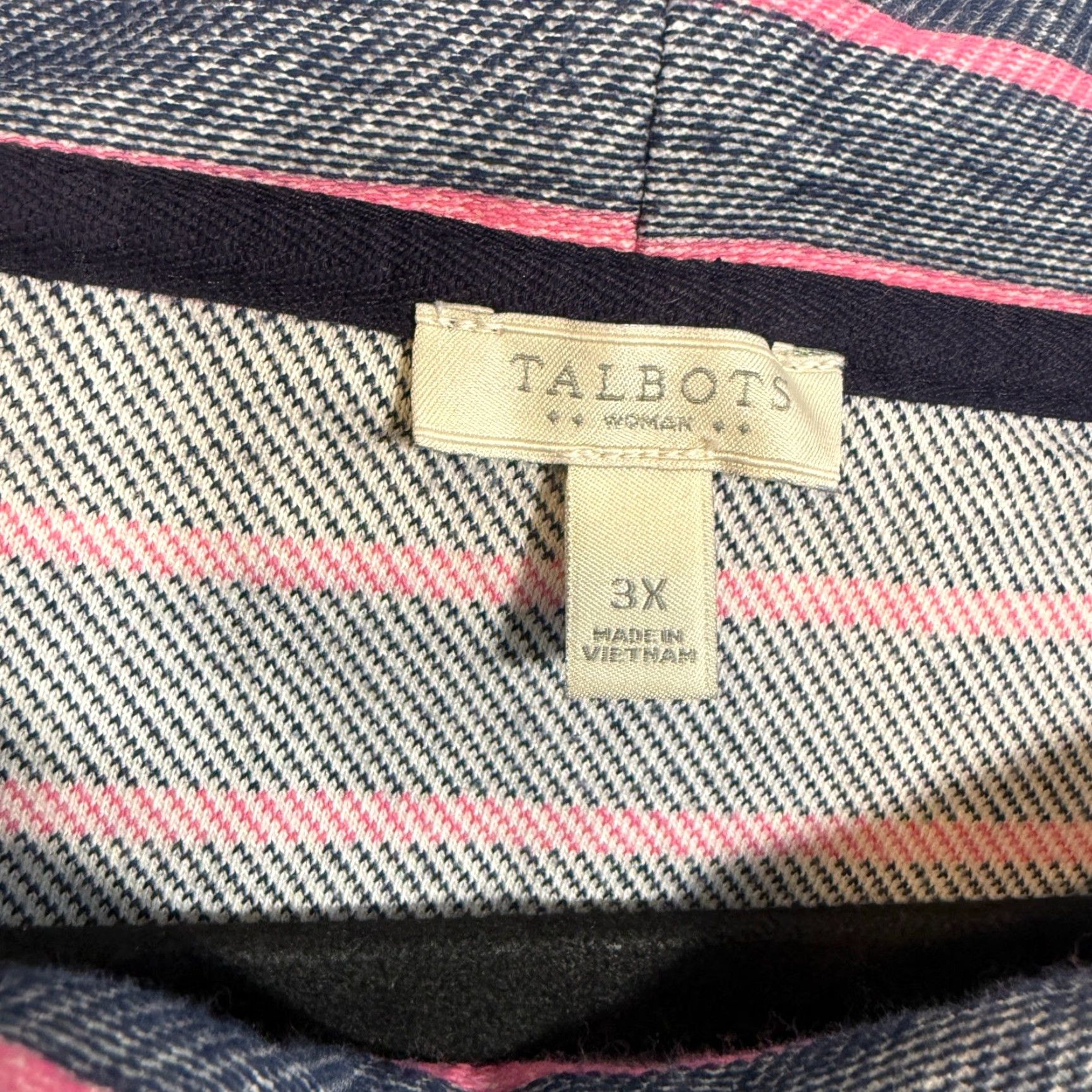 Talbots Talbots Sweatshirt Women 3X Striped Mock Neck Plus Size Casual Pullover Ocean Blue Pink Navy Size XXL / US 16-18 / IT 52-54 - 4 Thumbnail