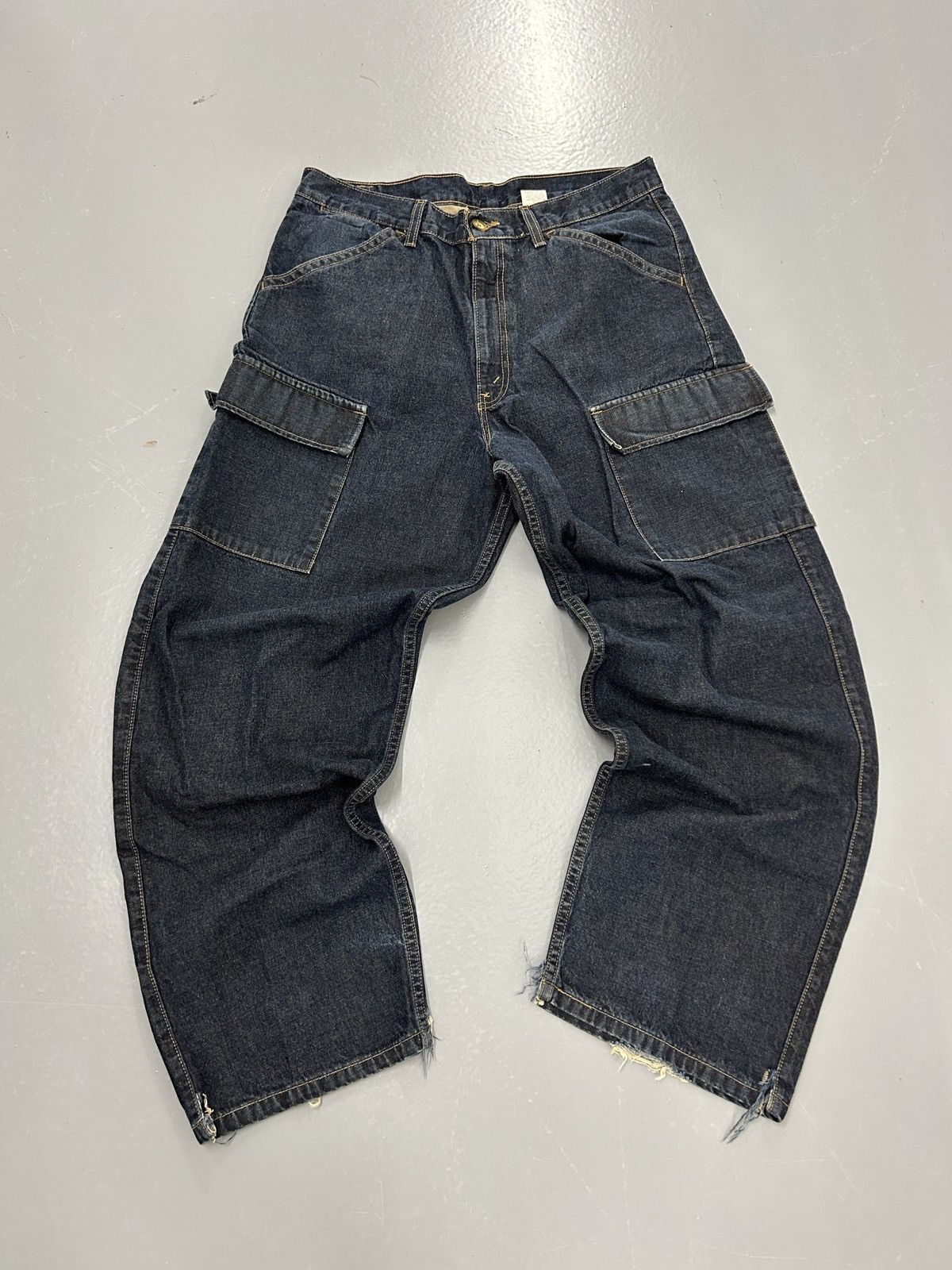 Carhartt × Levi's × Vintage CRAZY VINTAGE 90’s LEVIS JNCO STYLE CARGO BAGGY JEANS Y2k Size US 34 / EU 50 - 1 Thumbnail