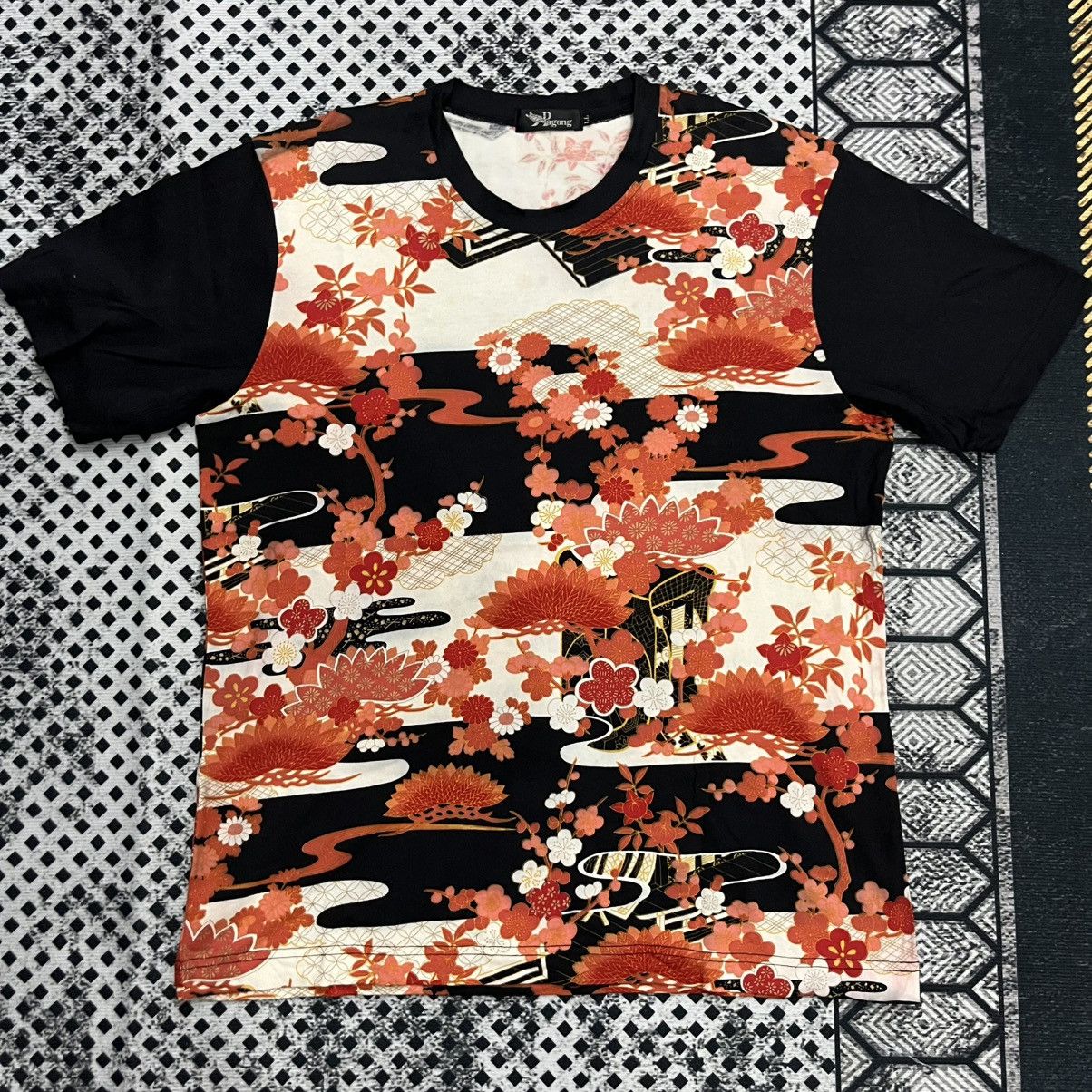 Karakuri Tamashii 💥Kyoto Sakura Pagoda Motive Sukajan Souvenir Tee Size US L / EU 52-54 / 3 - 2 Thumbnail