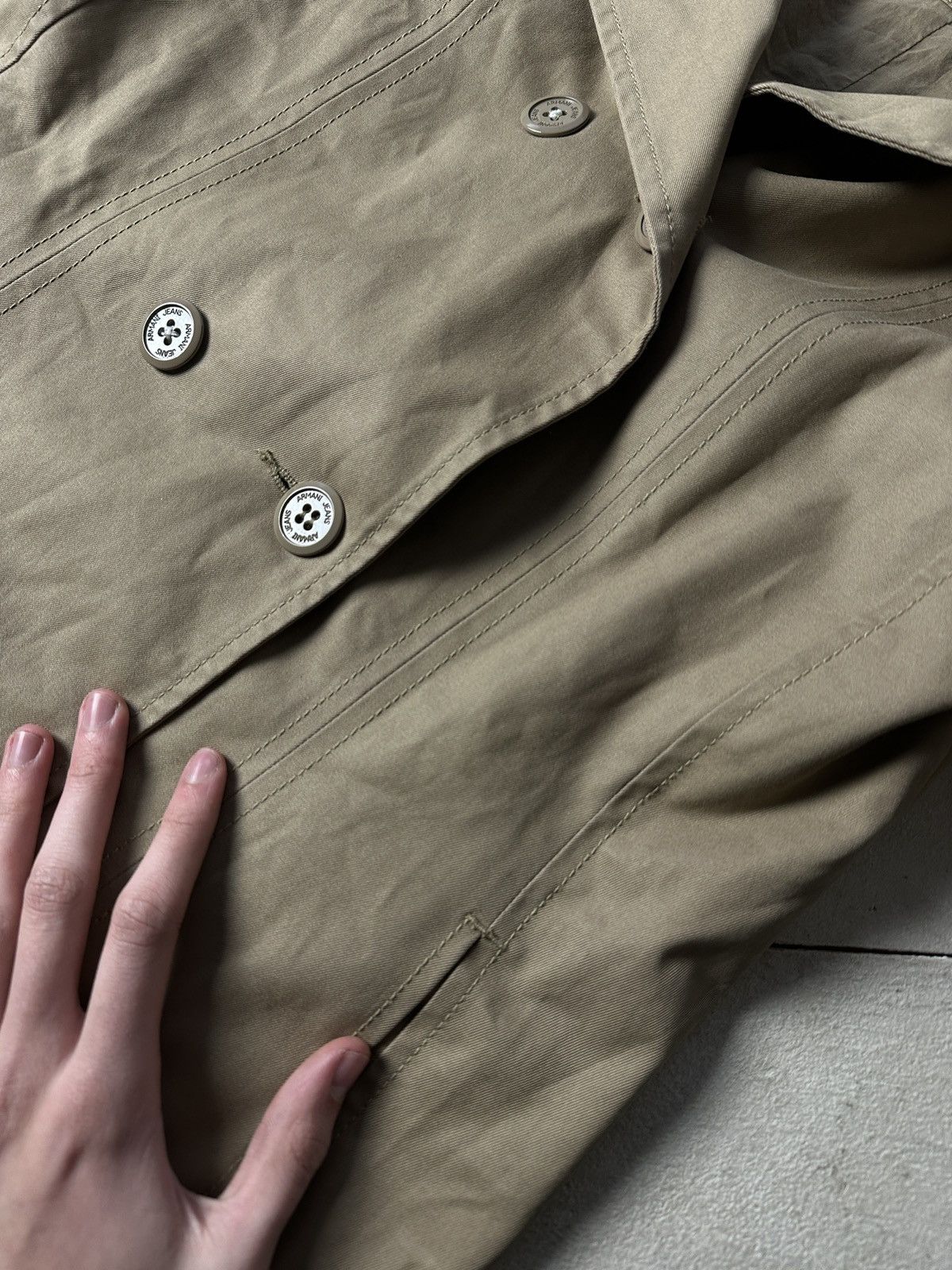 Armani 🚨ARMANI JEANS BEIGE BROWN WOMEN COAT LUXURY OLD MONEY Size L / US 10 / IT 46 - 13 Thumbnail