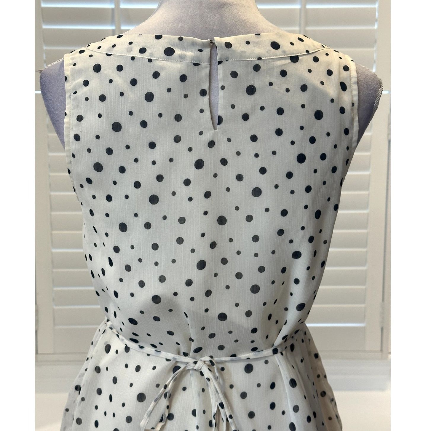 Other Menora Cream Black Polka Dot Sleeveless Belted Blouse S Size S / US 4 / IT 40 - 5 Thumbnail