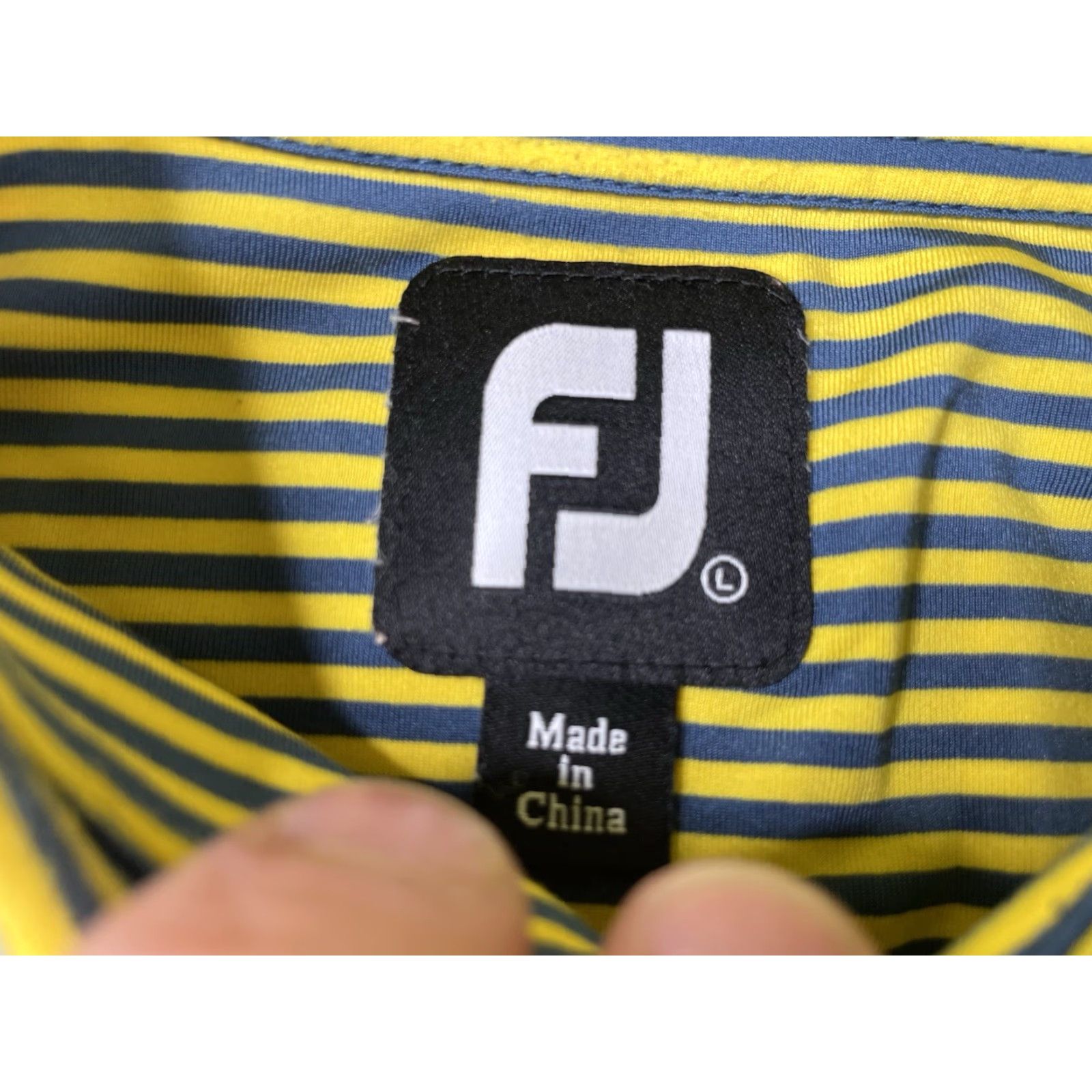 Footjoy FootJoy Golf Polo Shirt Mens L Striped Multicolor Polyester Blend Stretch Classic Size US L / EU 52-54 / 3 - 4 Thumbnail