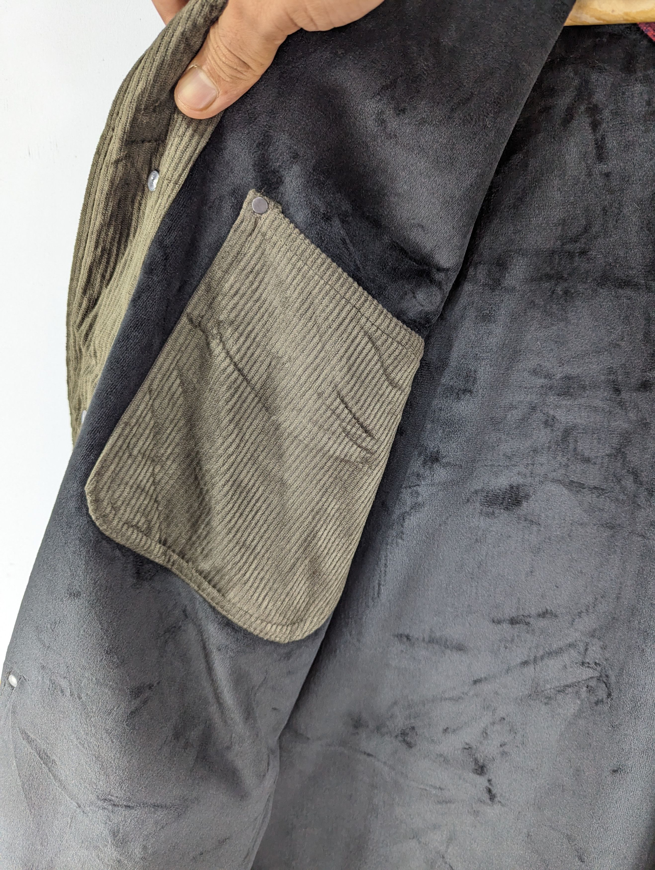 Japanese Brand Fieldcore Corduroy Velvet Olive Green Pocket Jacket Size US L / EU 52-54 / 3 - 9 Thumbnail