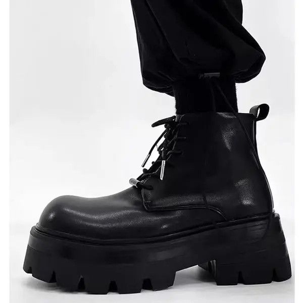 VIBE Black Thick Sole Big Head Derby Boots Size US 8 / EU 41 - 6 Thumbnail