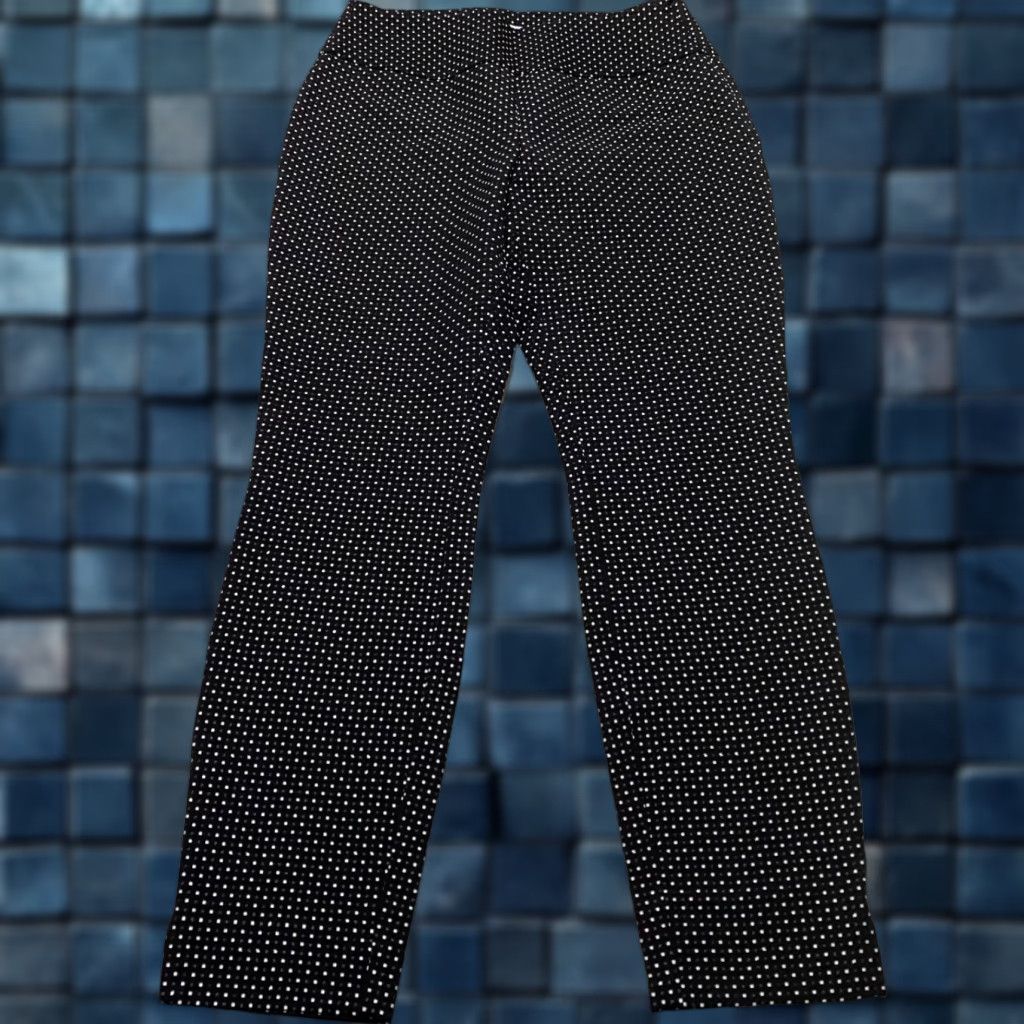 Vintage CAbi Pants Womens Geometric Black High Rise Skinny Ankle Regular Rise 27in Inseam 4 Adult Women Size 27" / US 4 / IT 40 - 1 Thumbnail