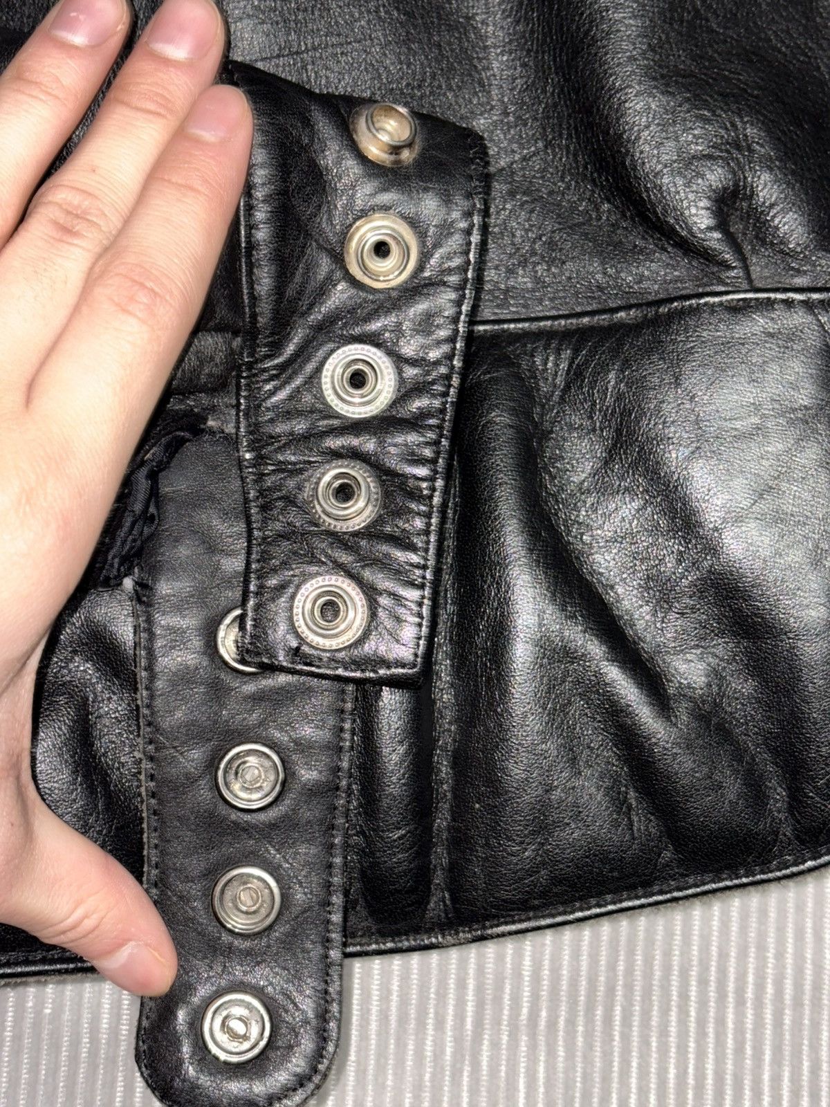 Vintage Vintage German Leather Motorcycle Jacket Etches Leder padded Size US S / EU 44-46 / 1 - 4 Thumbnail