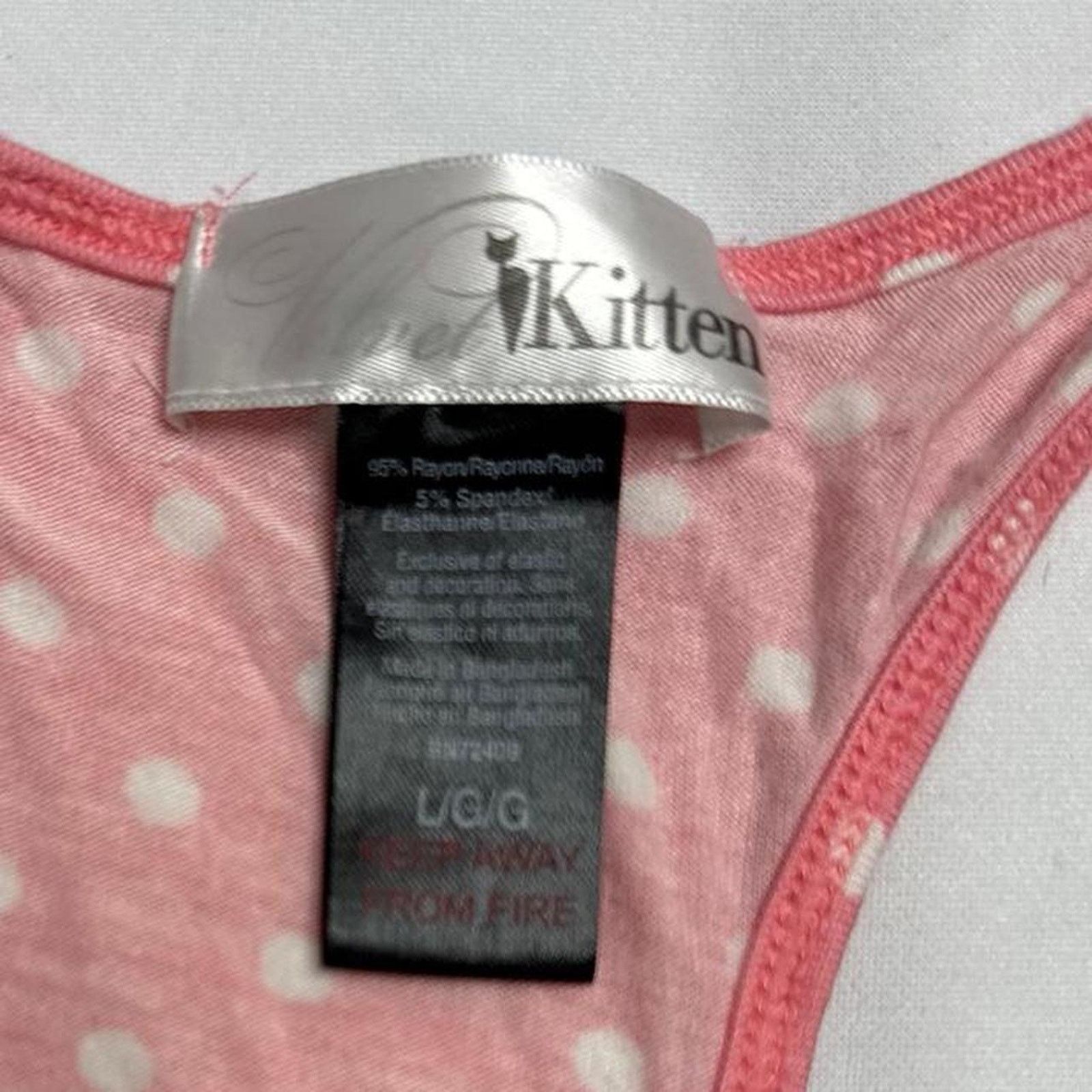 Velvet Velvet Kitten Size Large PJ Polka Dot Pink Bow Set Size ONE SIZE - 5 Thumbnail
