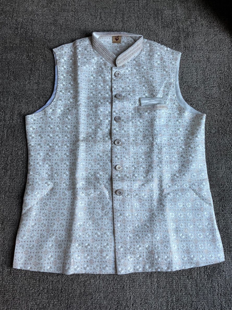 Mavranyma Manvyavar Cream Kurta and Jacket Set Size US L / EU 52-54 / 3 - 2 Thumbnail
