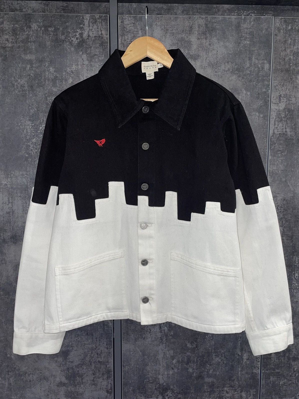 Alice + Olivia Rare Alice + Olivia Two Tone Boxy Jacket YSL Acne Rick Prada Size L / US 10 / IT 46 - 1 Thumbnail