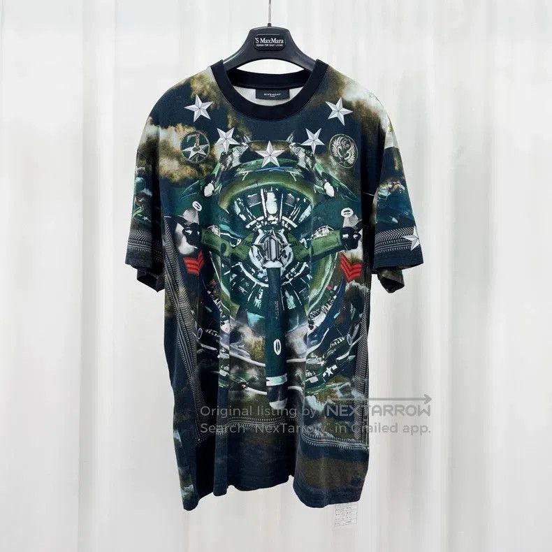 Givenchy Givenchy Green Plane Print Short Sleeve T. Size US S / EU 44-46 / 1 - 1 Thumbnail
