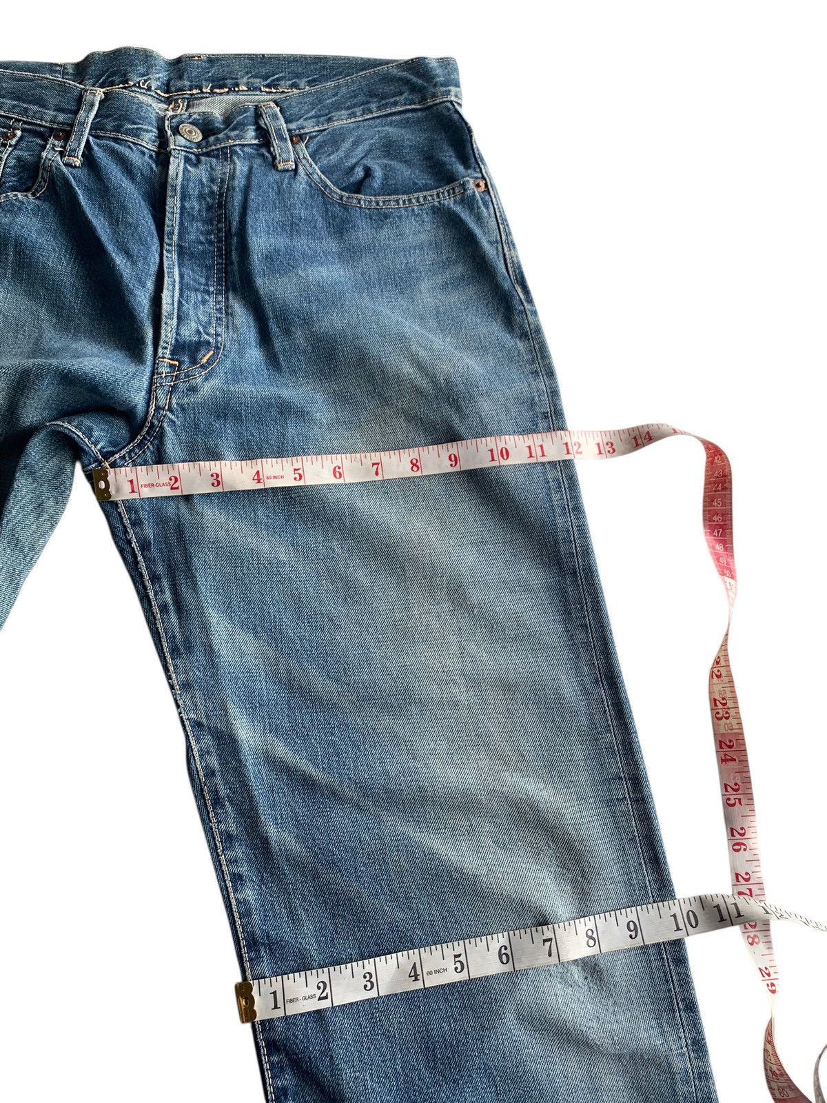 Japanese Brand × Kapital × Vintage SPELLBOUND DOMINGO SELVEDGE BUTTON FLY DISTRESSED DENIM Size US 32 / EU 48 - 21 Thumbnail