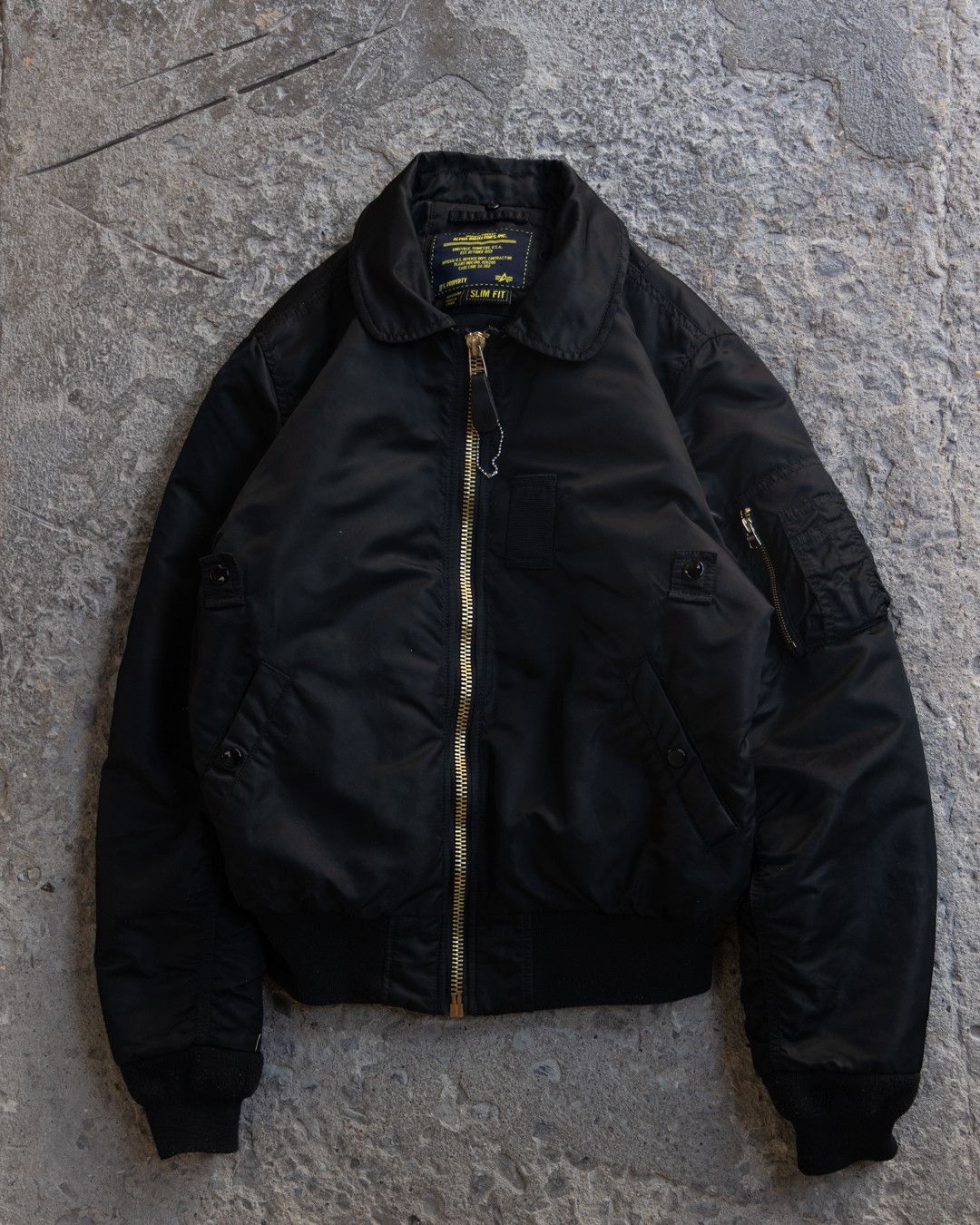 image of Vintage B15 Bomber Jacket Alpha Industries in Black, Men's (Size Medium)