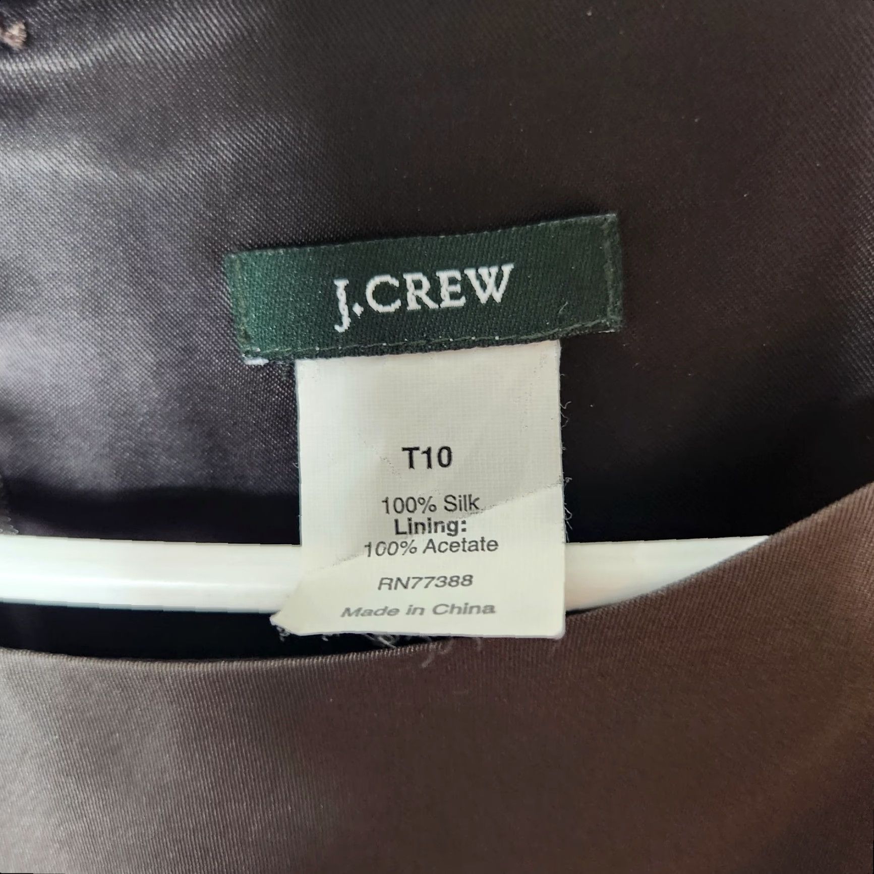 J.Crew VINTAGE J. Crew Dress |10 Tall| Y2K Brown 100% Silk Boatneck Fit & Flare Dress Size L / US 10 / IT 46 - 5 Thumbnail