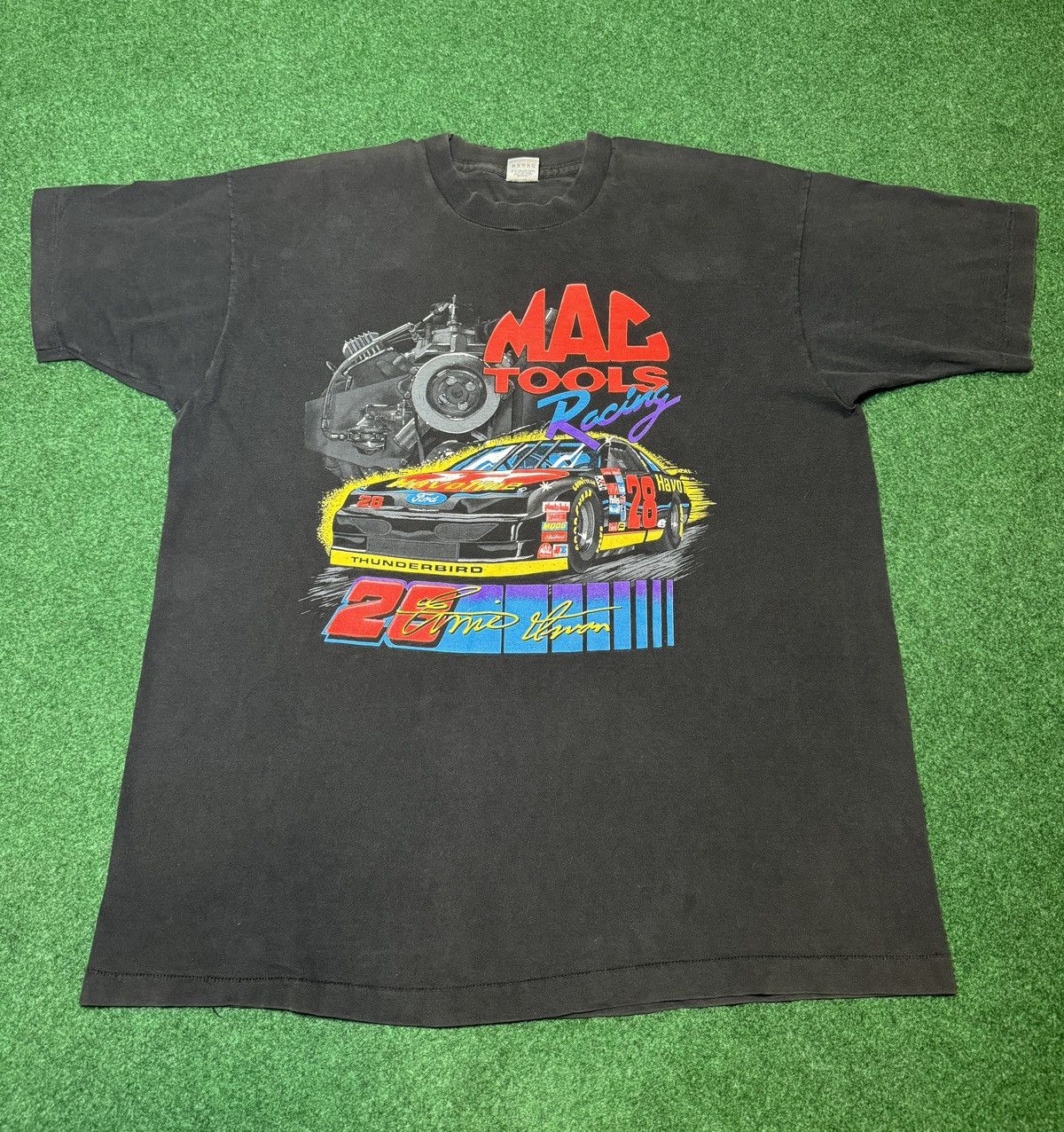 Fruit Of The Loom × NASCAR × Vintage Vtg 90s Nascar Mac Tools Racing Ernie Irvan #28 T-Shirt Size US XL / EU 56 / 4 - 1 Thumbnail