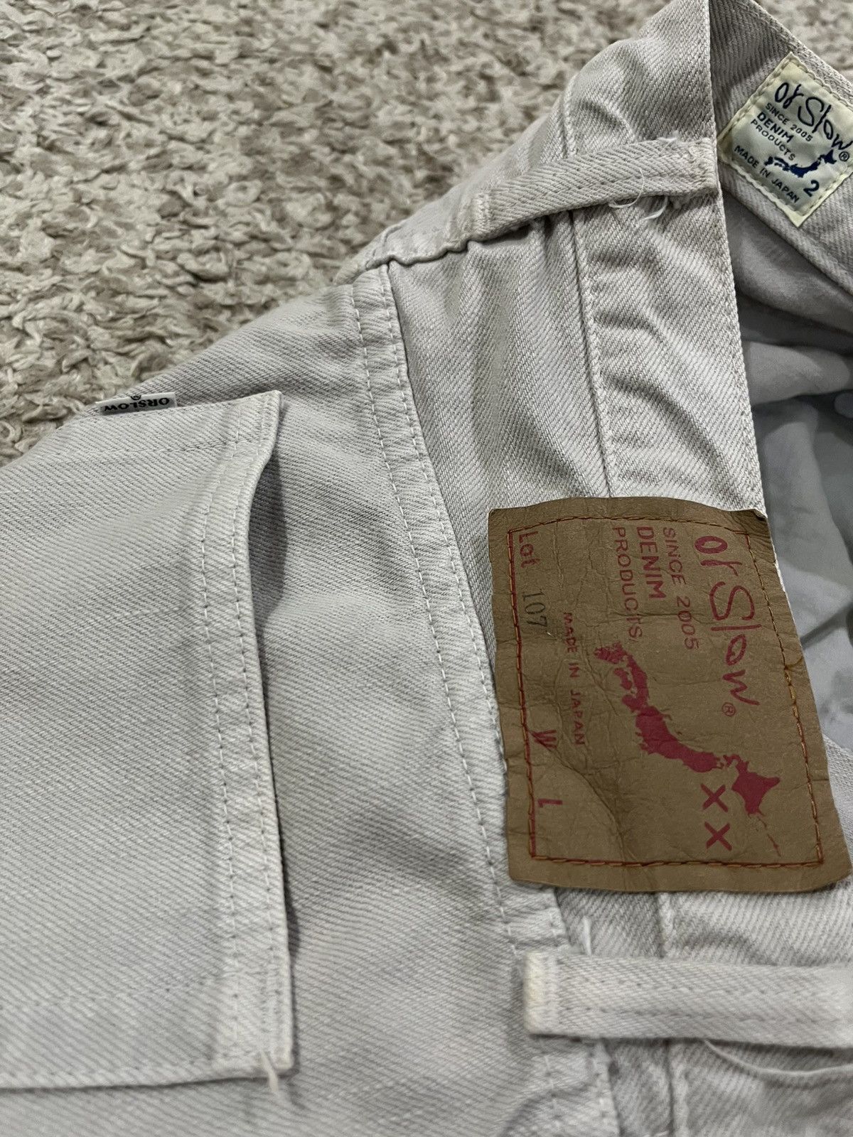 Orslow Vintage Orslow 107 Ivy Fit White Denim Jeans – Non-Selvedge Size US 29 - 11 Thumbnail