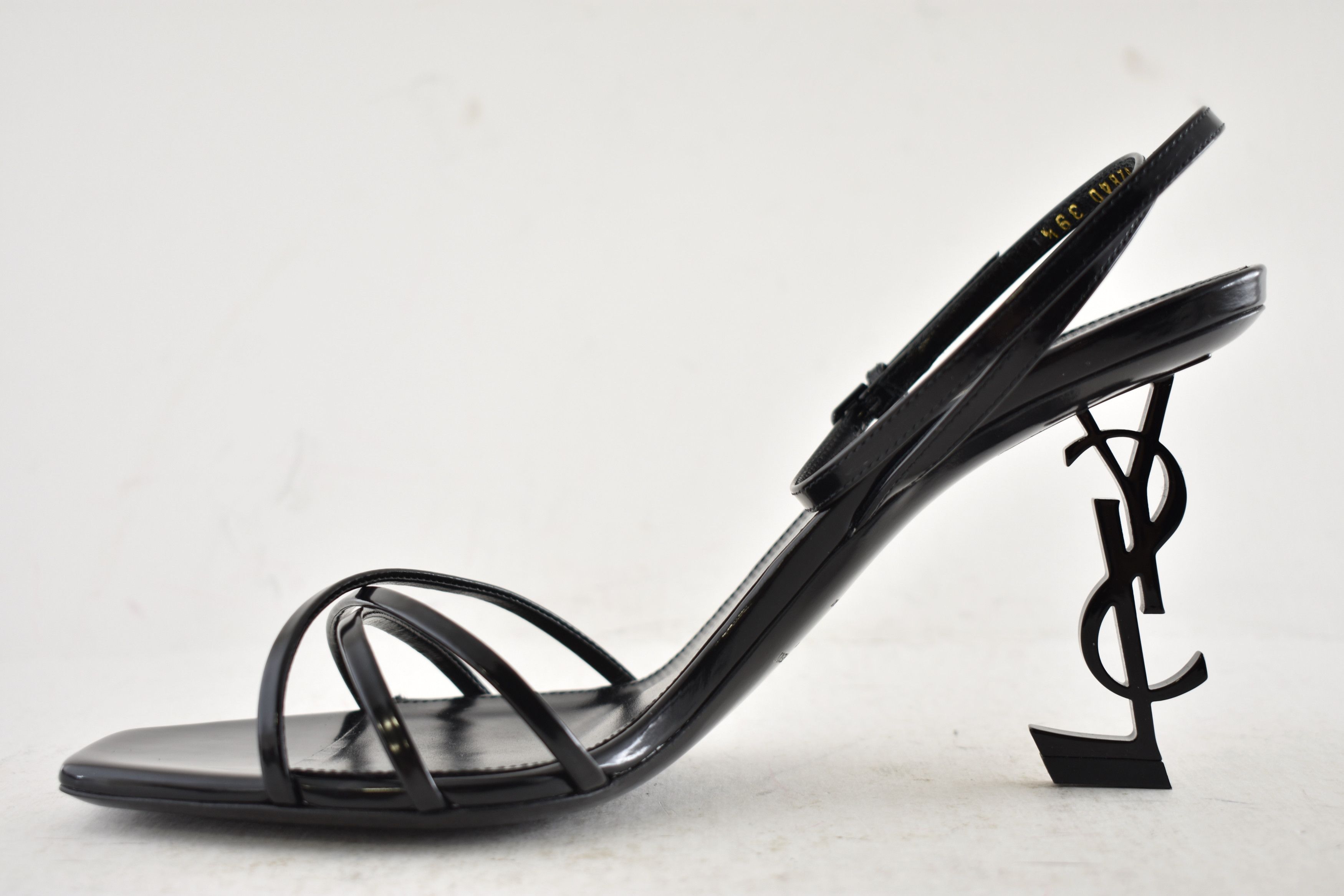Saint Laurent Paris Opyum 85 YSL Logo Heel Pump Ankle Strap Strappy Sandal 39.5 Size US 9.5 / IT 39.5 - 13 Thumbnail