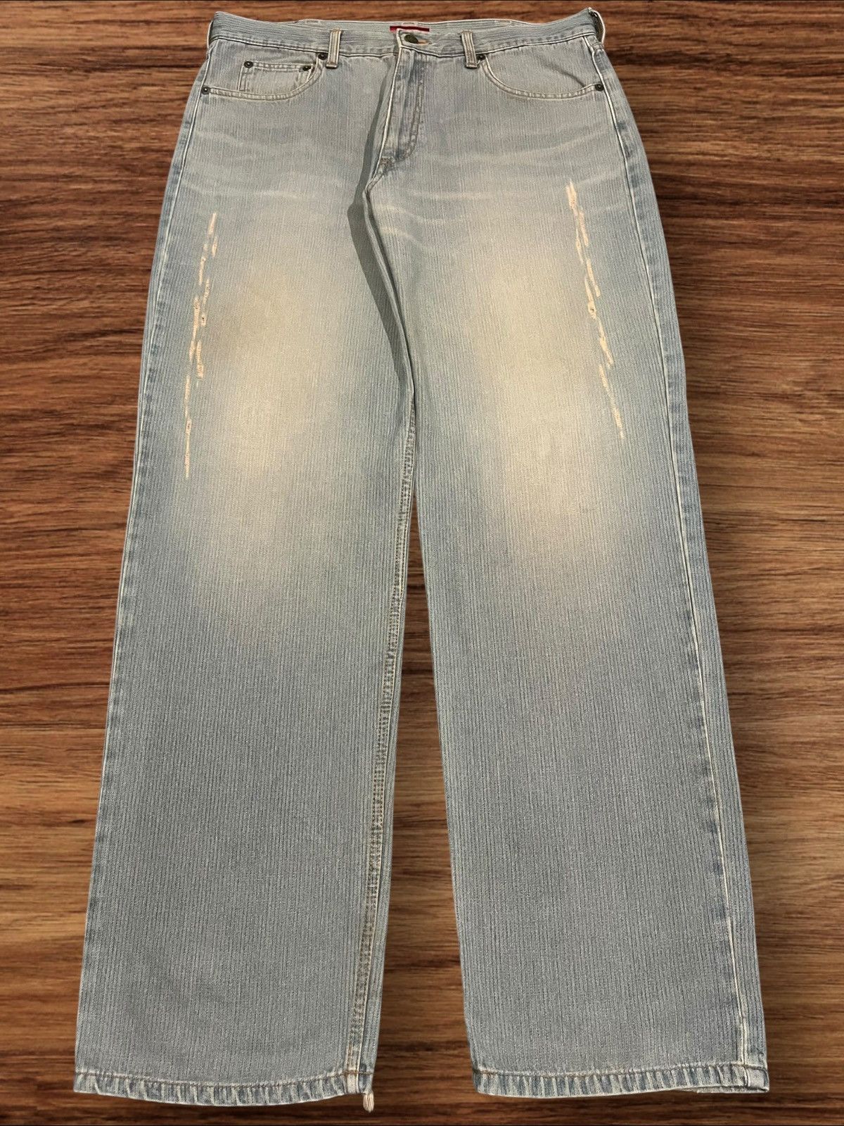 Japanese Brand × PHENOMENON × Swagger Vintage Japanese Brand Swagger Distress Stripe Straight Jean Size US 32 / EU 48 - 1 Thumbnail