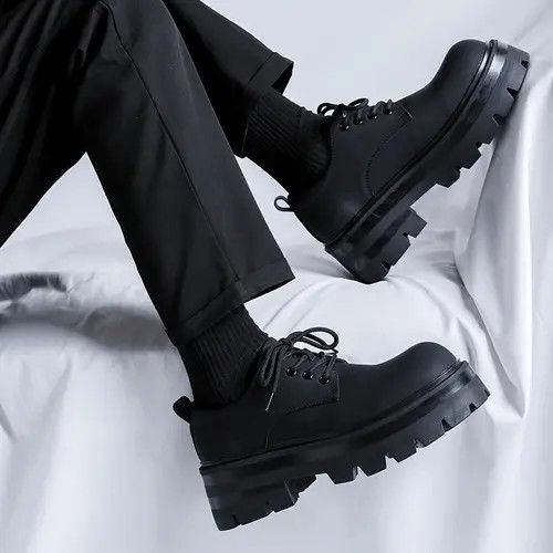 Other Black Chunky PU Leather Boots Size US 8 / EU 41 - 4 Thumbnail