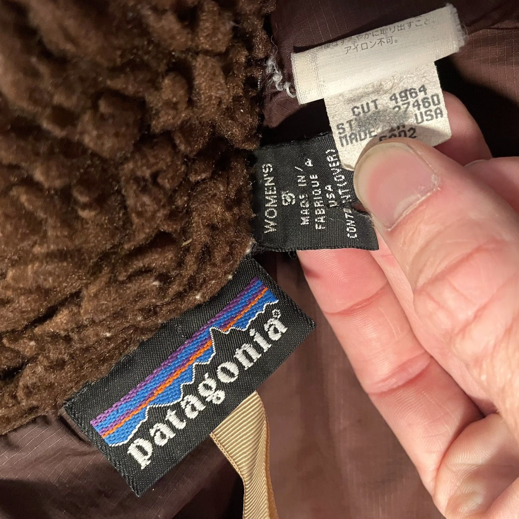 Patagonia VINTAGE Patagonia Quilted Jacket Sherpa Trim Jacket Burgundy Brown USA Made Size S / US 4 / IT 40 - 5 Thumbnail