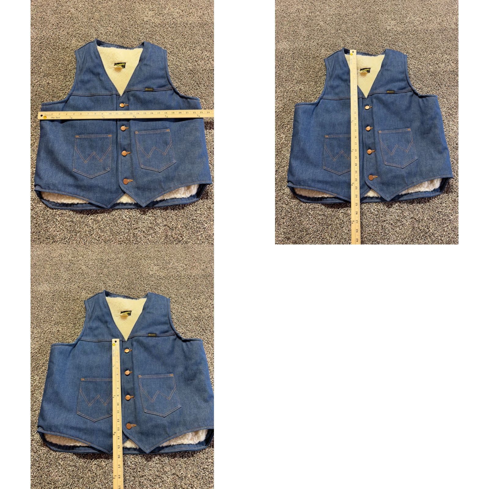 Wrangler VINTAGE Wrangler Vest Mens XL Blue Denim Sherpa Lined Western Cowboy LOGO Size US XL / EU 56 / 4 - 8 Thumbnail