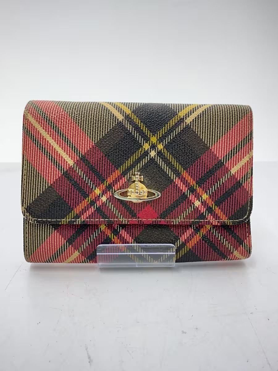 Plaid Orb Leather Wallet