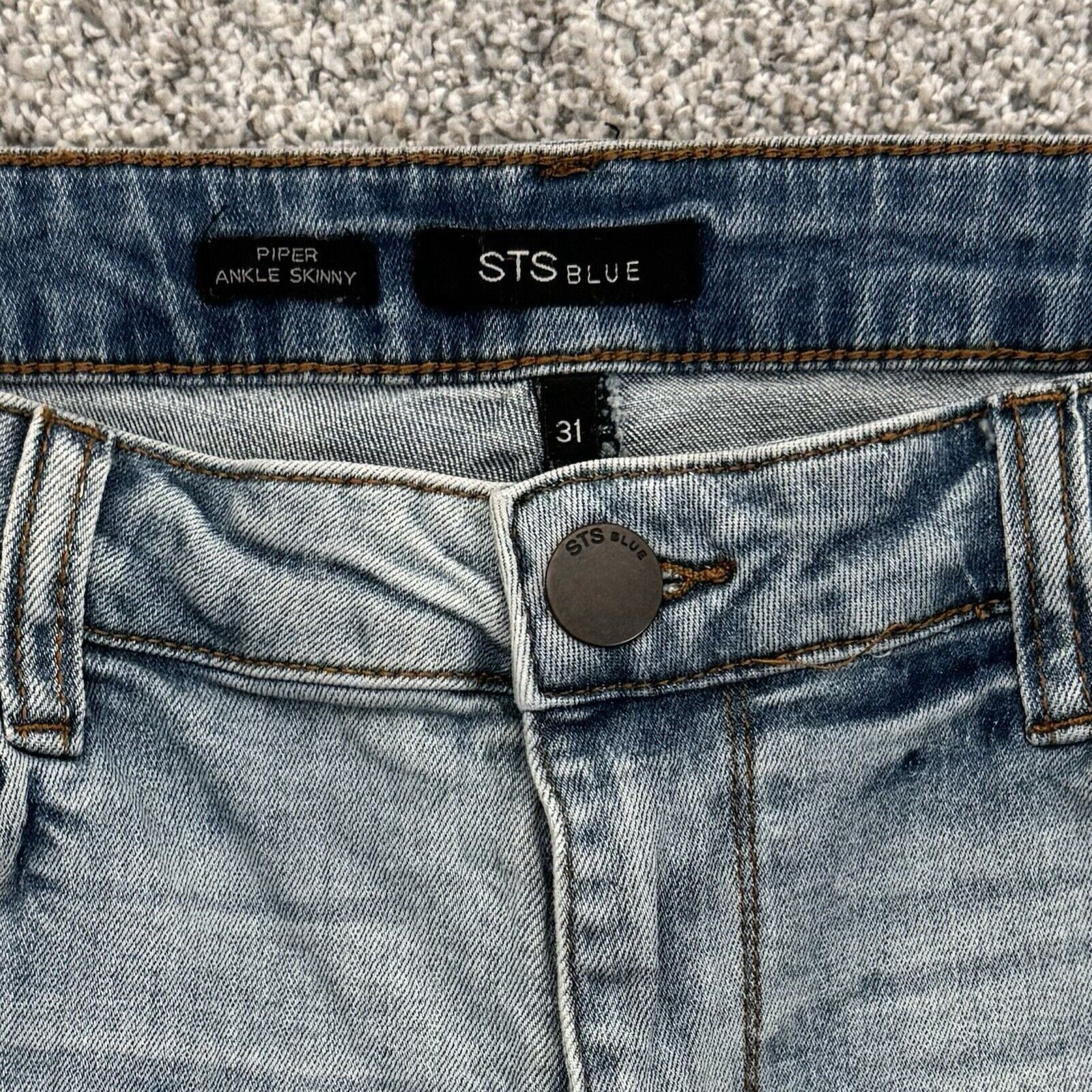 Other STS Blue Distressed Ankle Skinny Jeans Womens 31 Mid Rise Size 31" - 7 Thumbnail