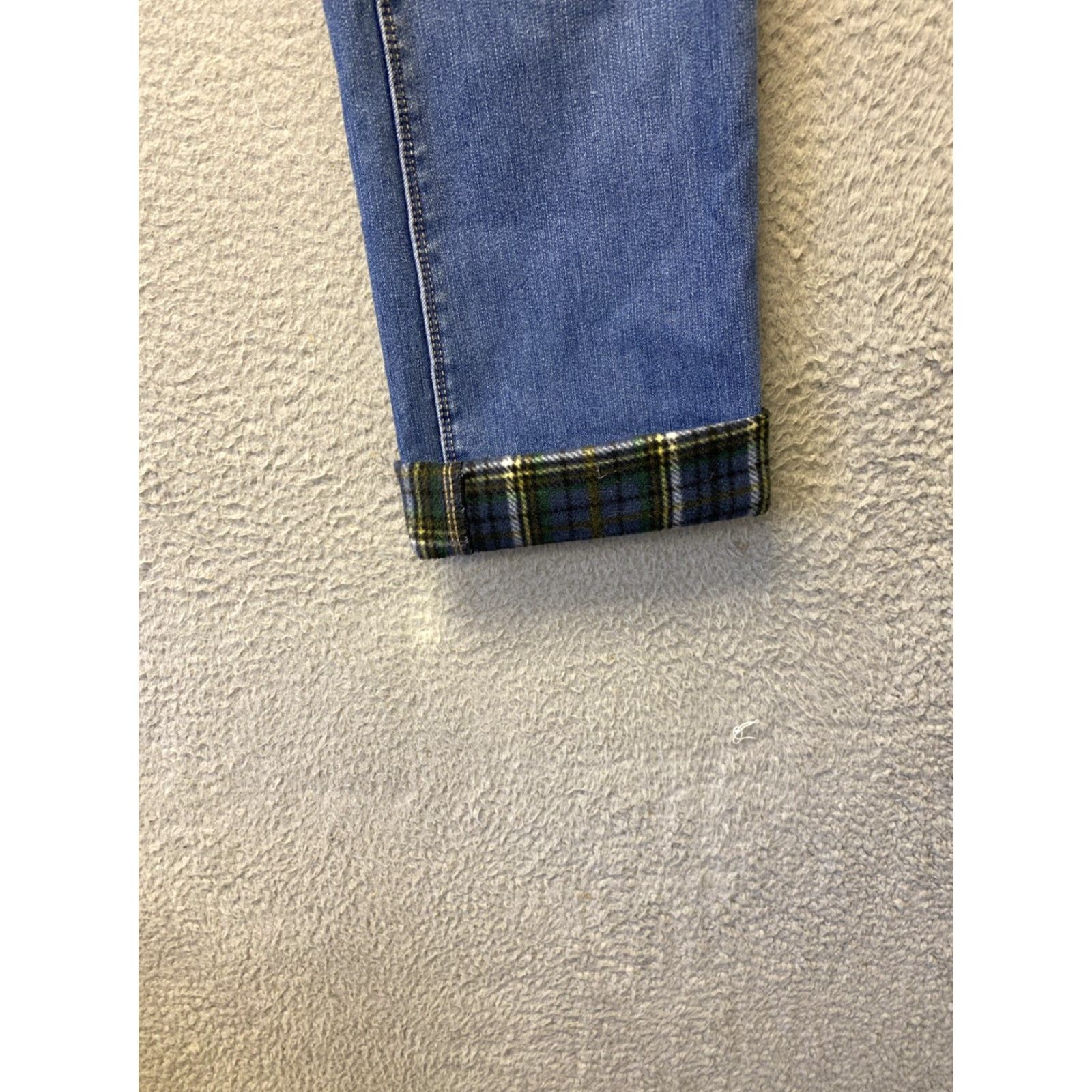 Vintage Natural Reflections Jeans Womens 6 Straight Fleece Lined Flannel Pants Blue 30 Inseam Medium Denim Cotton Polyester Spandex 5-Pocket Winter Size 28" / US 6 / IT 42 - 2 Thumbnail