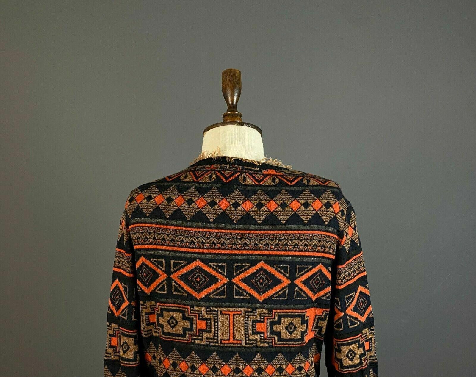 Designer Marc Cain Black Red Geometric Aztec Sweater Size 4 Size S / US 4 / IT 40 - 5 Thumbnail