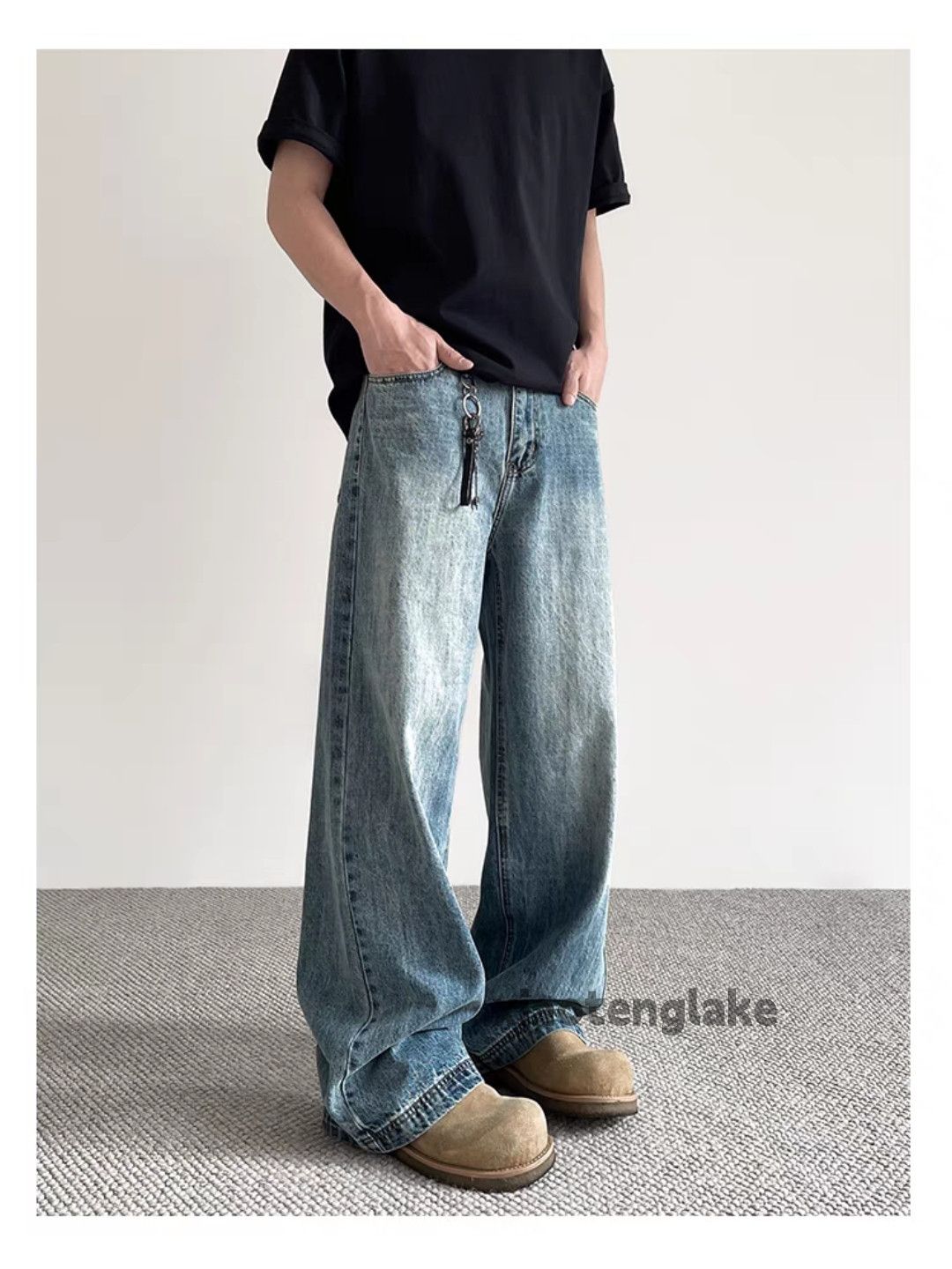 Jean × Vintage washed faded cleanfit skate hiphop cargo baggy jeans Size US 28 / EU 44 - 2 Thumbnail