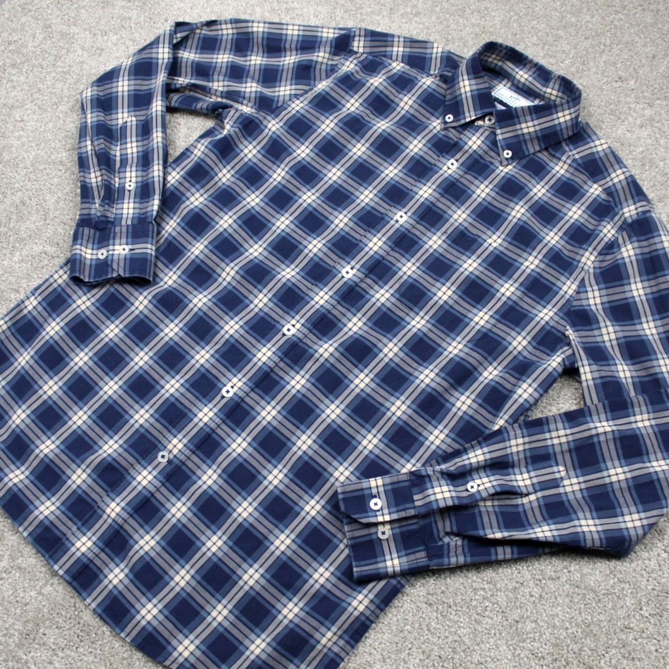 Southern Tide Southern Tide Shirt Mens Small Blue/ tan Cotton Stretch L/S Button-Up Size US S / EU 44-46 / 1 - 3 Thumbnail