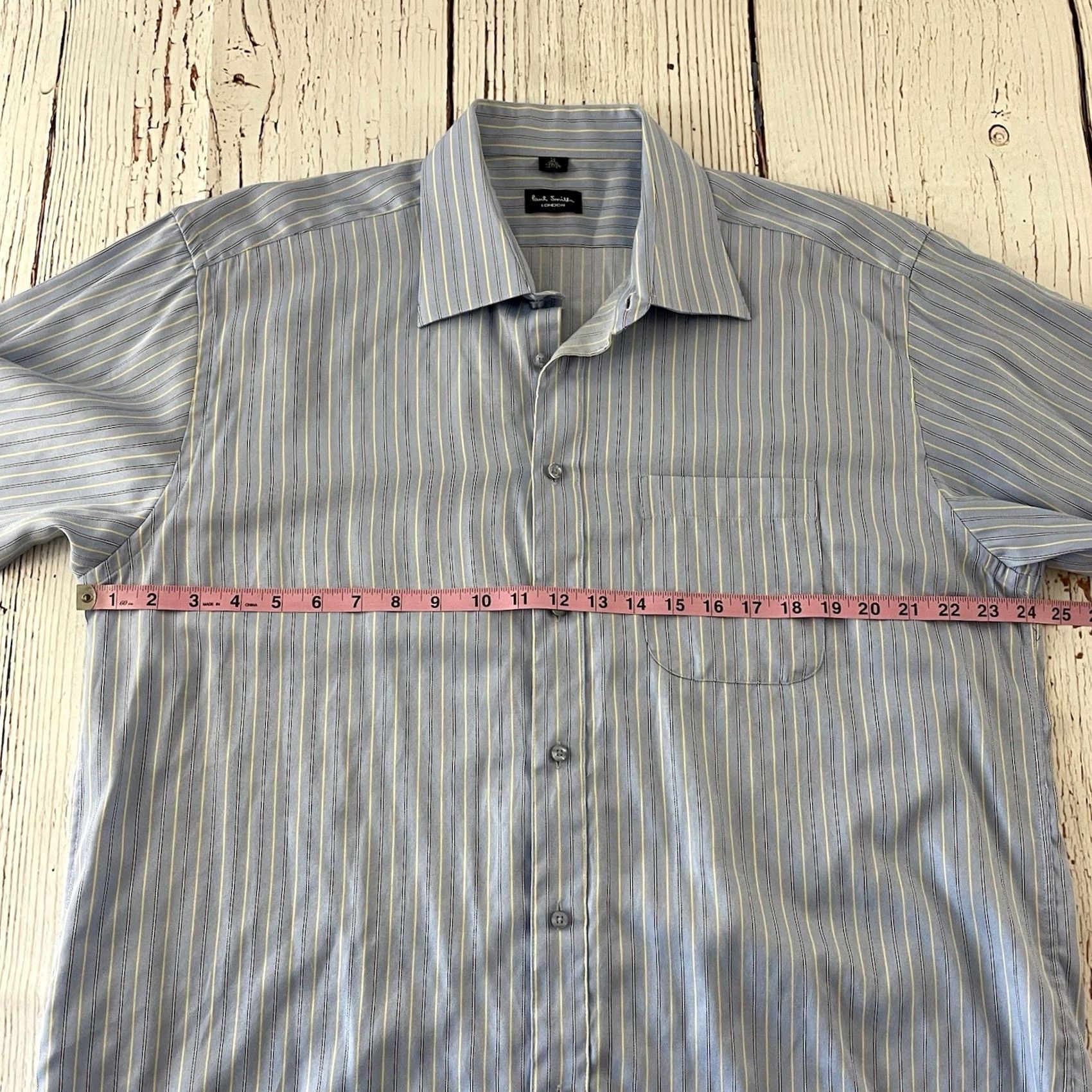 Paul Smith Paul Smith Striped Long Sleeve Shirt Men's 18 Blue Cotton Button-Up 100% Size US XXL / EU 58 / 5 - 3 Thumbnail