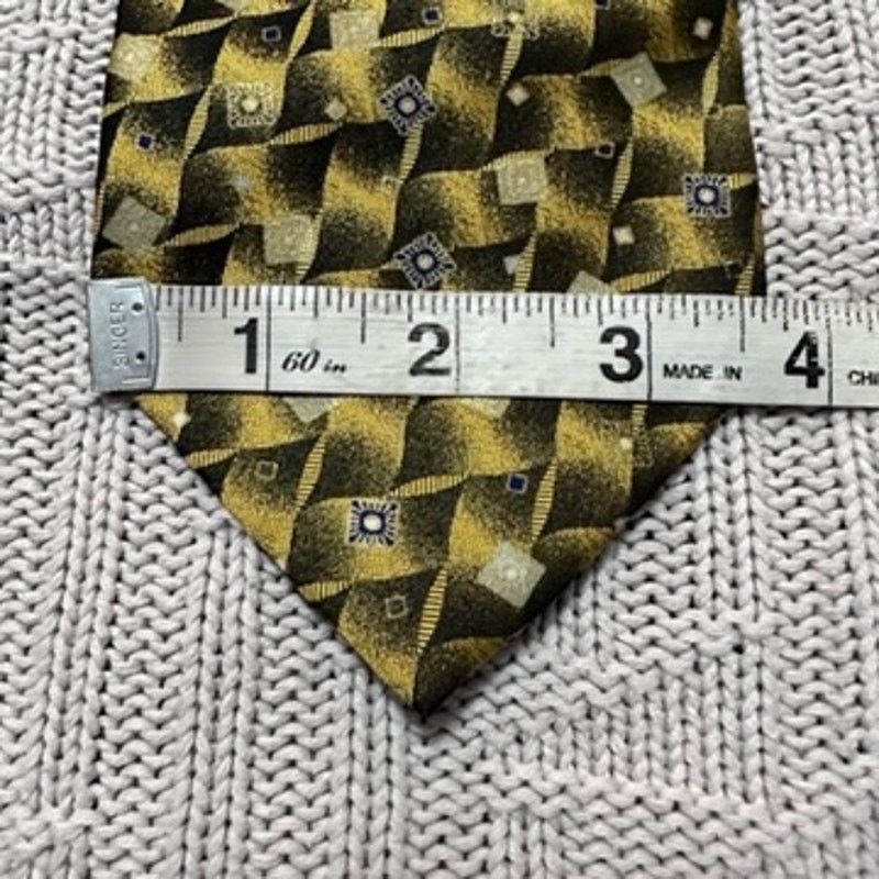 Serica Serica gold geometric print Italian silk tie Size ONE SIZE - 5 Thumbnail