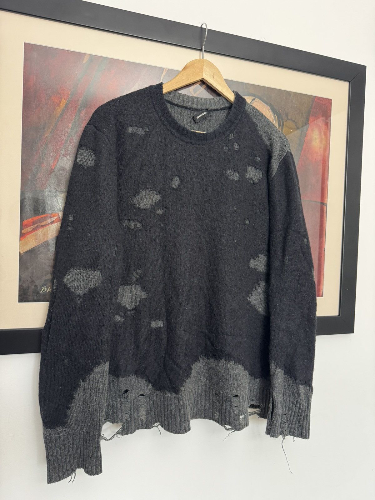 Diesel Diesel distressed knit Y2k mohair sweater avantgarde vintage Size US M / EU 48-50 / 2 - 2 Thumbnail