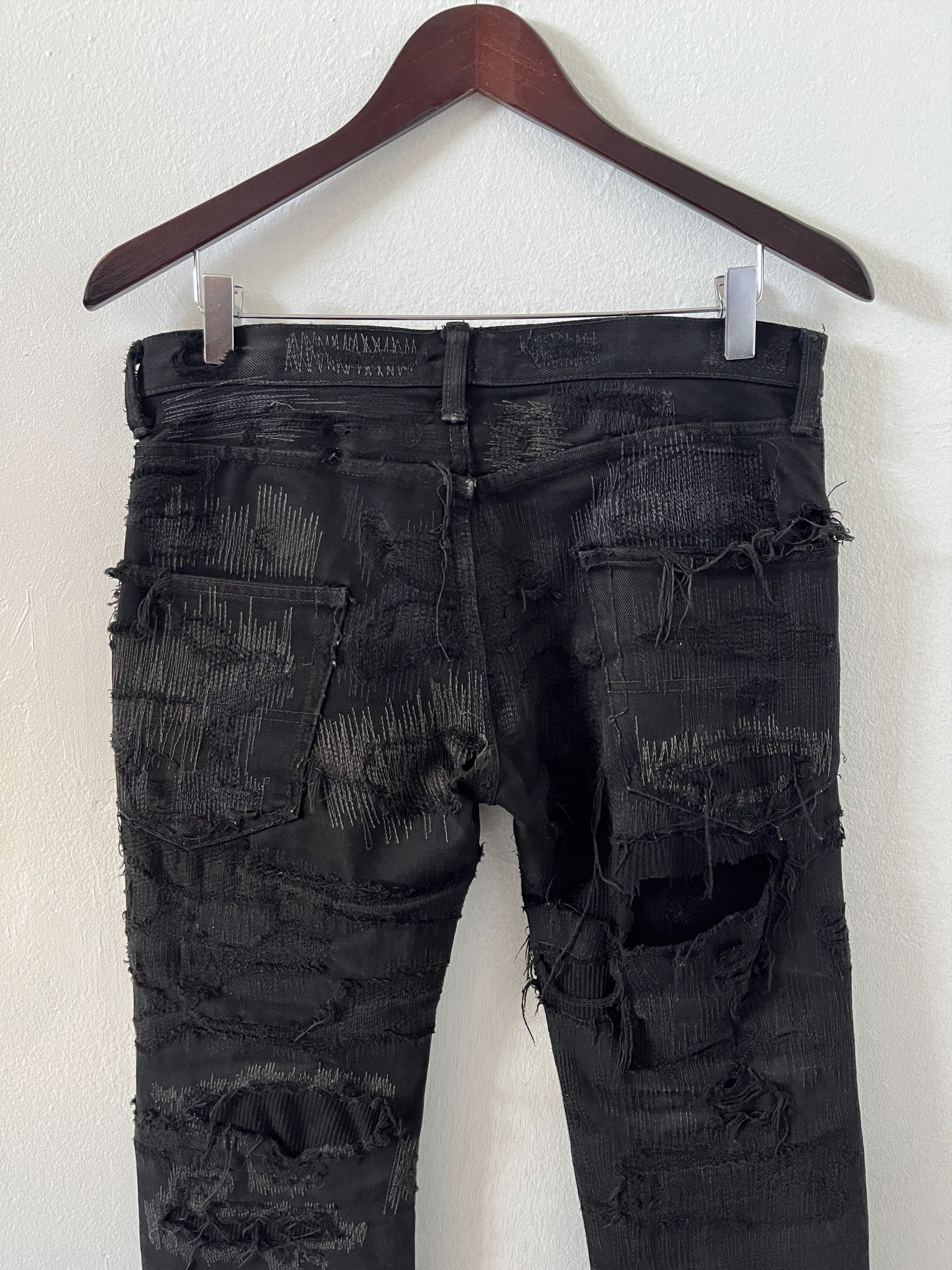 Undercover Undercover AW05 Arts & Crafts 85 Black Boro Denim Size US 29 - 5 Thumbnail