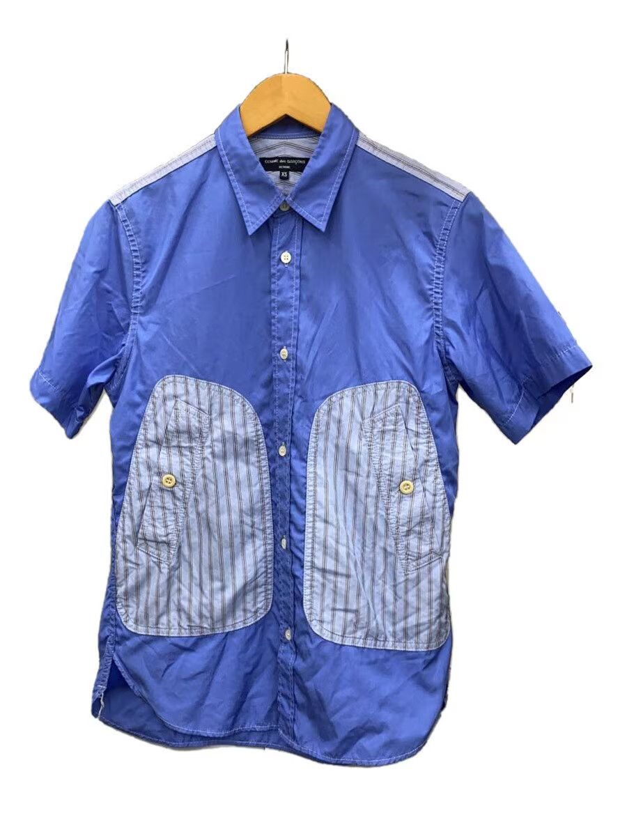 Comme des Garcons × Comme des Garcons Homme Stiped Panel Short Sleeve Button Shirt Size US XS / EU 42 / 0 - 1 Thumbnail