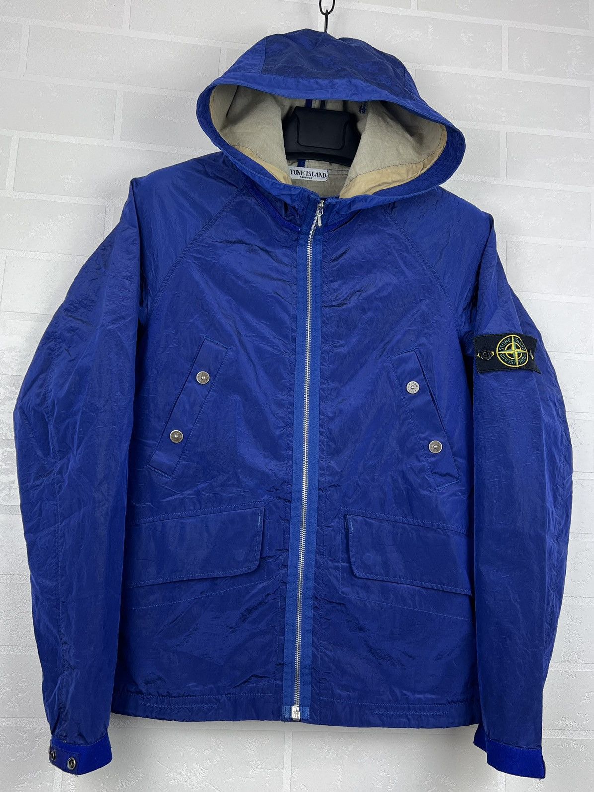 STONE ISLAND Jacket Shimmer Vintage Nylon Cotton Blue Men’s