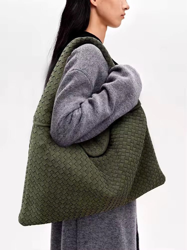 Retro Vintage Style Large Pu Suede Hobo Shoulder Bag in Green, Women's