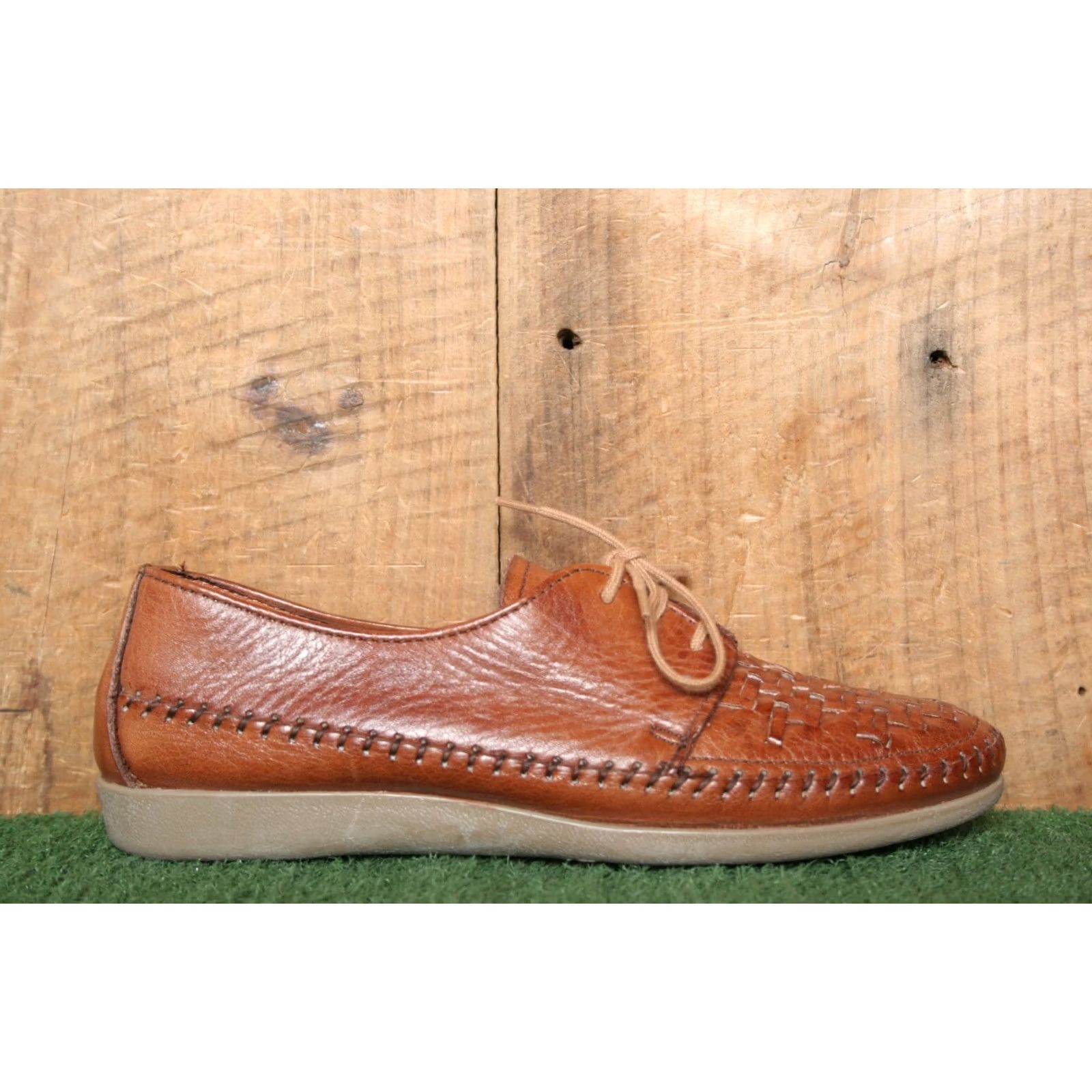 Vintage VINTAGE Dexter Classics Woven Brown Leather Lace Up Huaraches Women's 6.5 M Oxford Shoe Mens Womens Girls Boys Size US 7 / IT 37 - 2 Thumbnail
