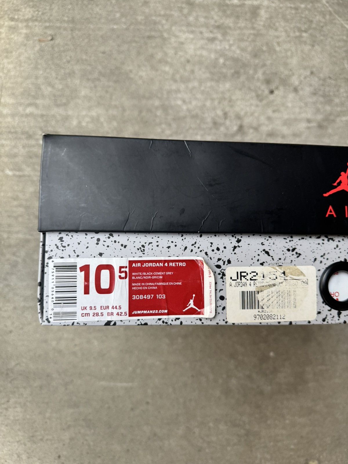 Jordan Brand * FACTORY ERROR * JORDAN 4 RETRO WHITE CEMENT 2012 SIZE 10.5 Size US 10.5 / EU 43-44 - 8 Thumbnail