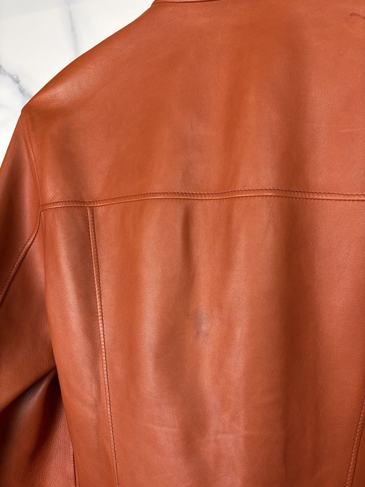 Gucci Gucci Tom Ford Double Zip Rider Leather Jacket Orange Size US M / EU 48-50 / 2 - 8 Thumbnail